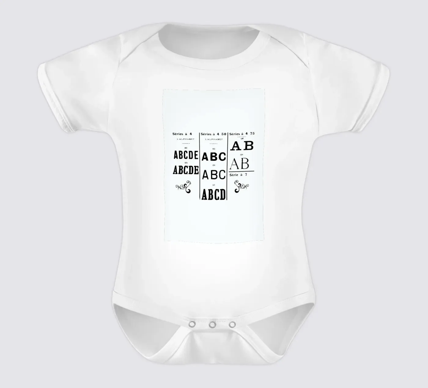 ABCD short-sleeve baby romper by Mr Cup