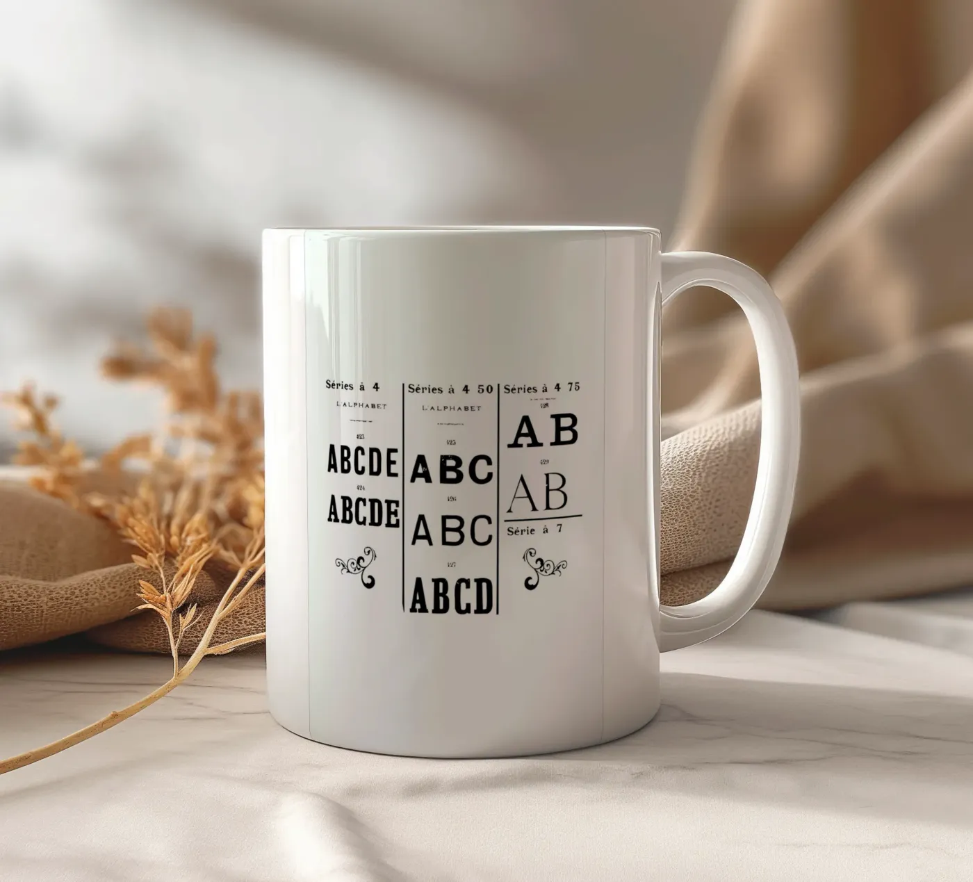 ABCD ceramic mug by Mr Cup