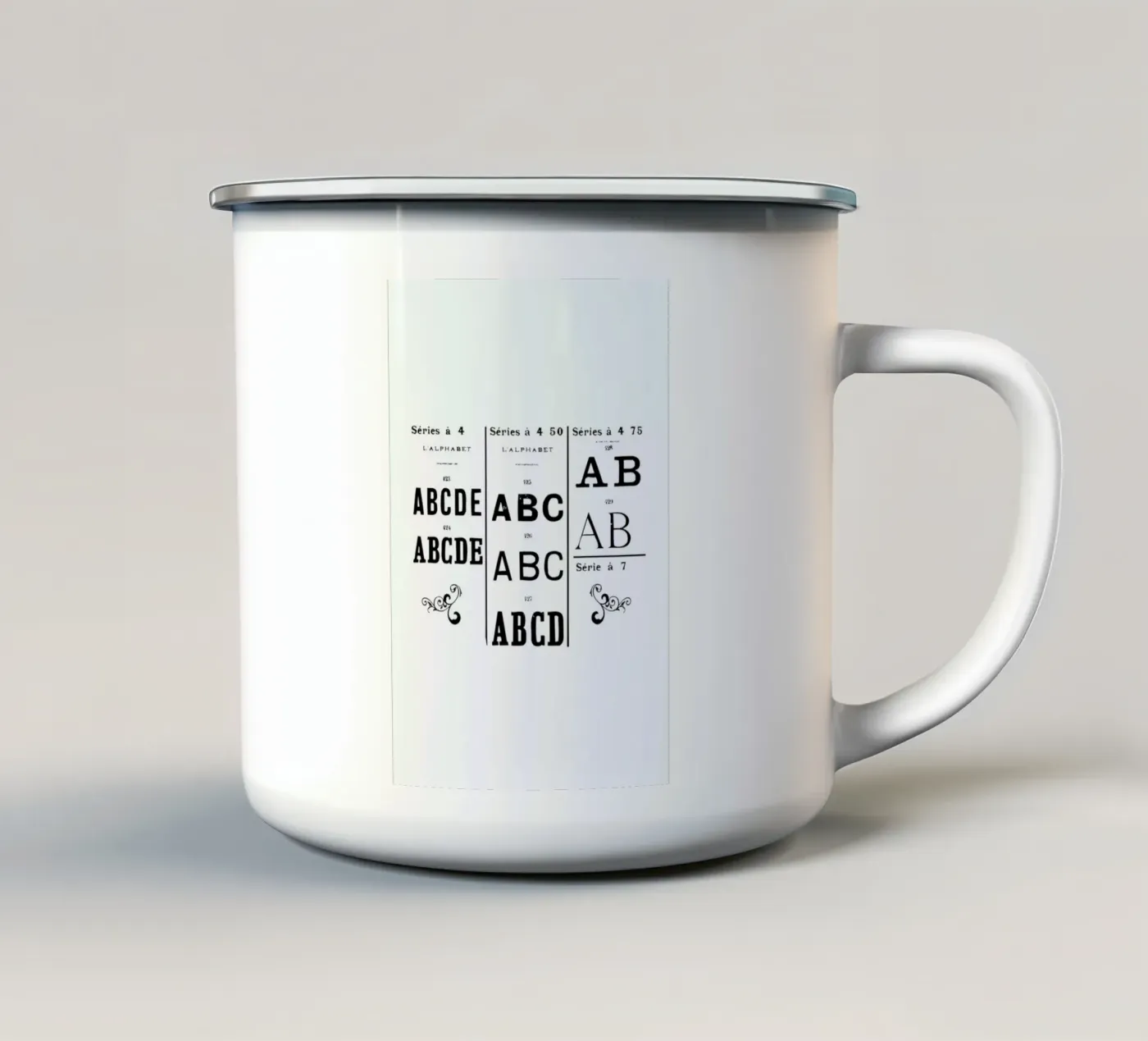 ABCD emaille mok van Mr Cup