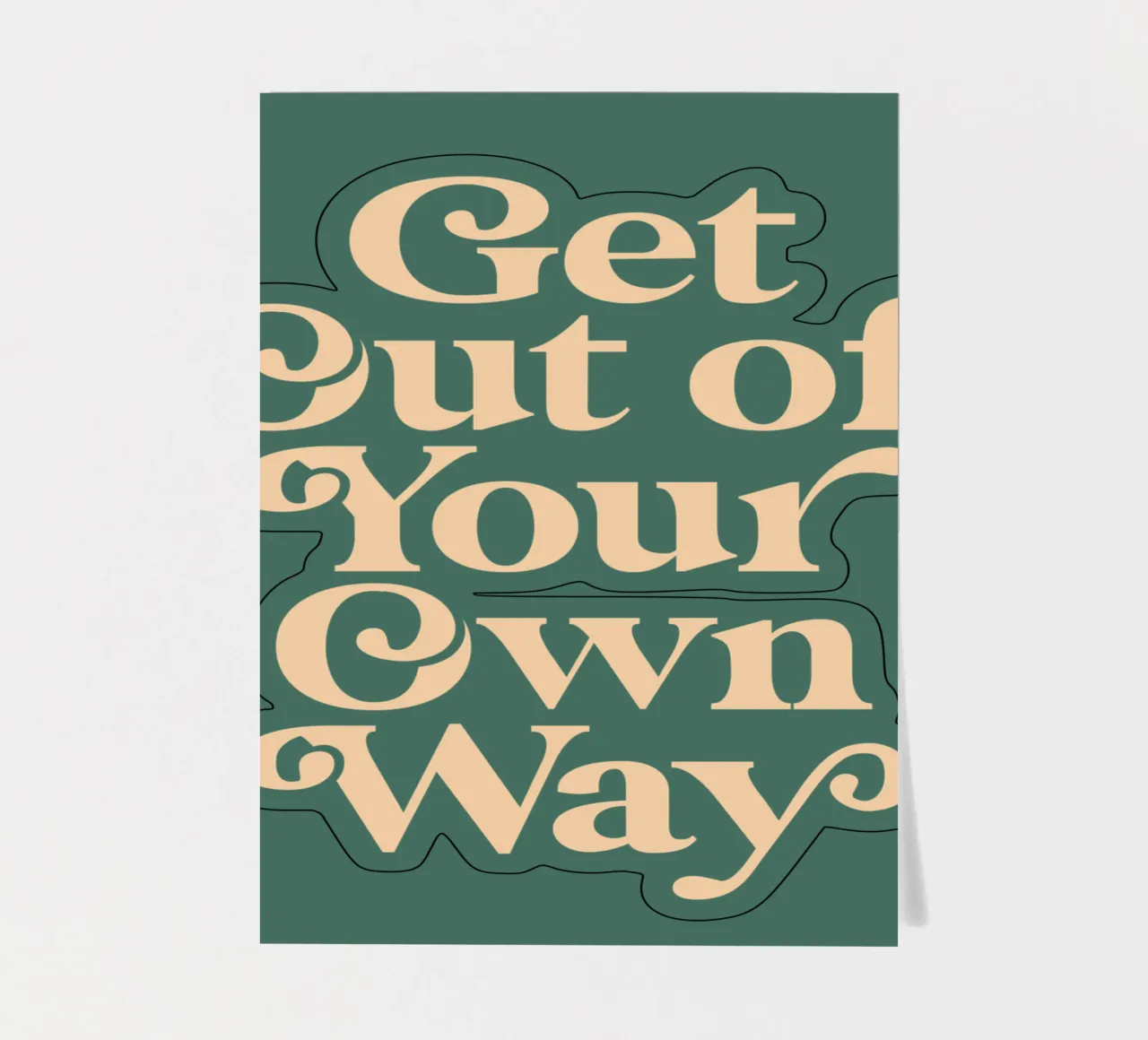 Imprimé de motivation "Get Out of Your Own Way" en vert planche autocollant de THE MOTIVATED TYPE