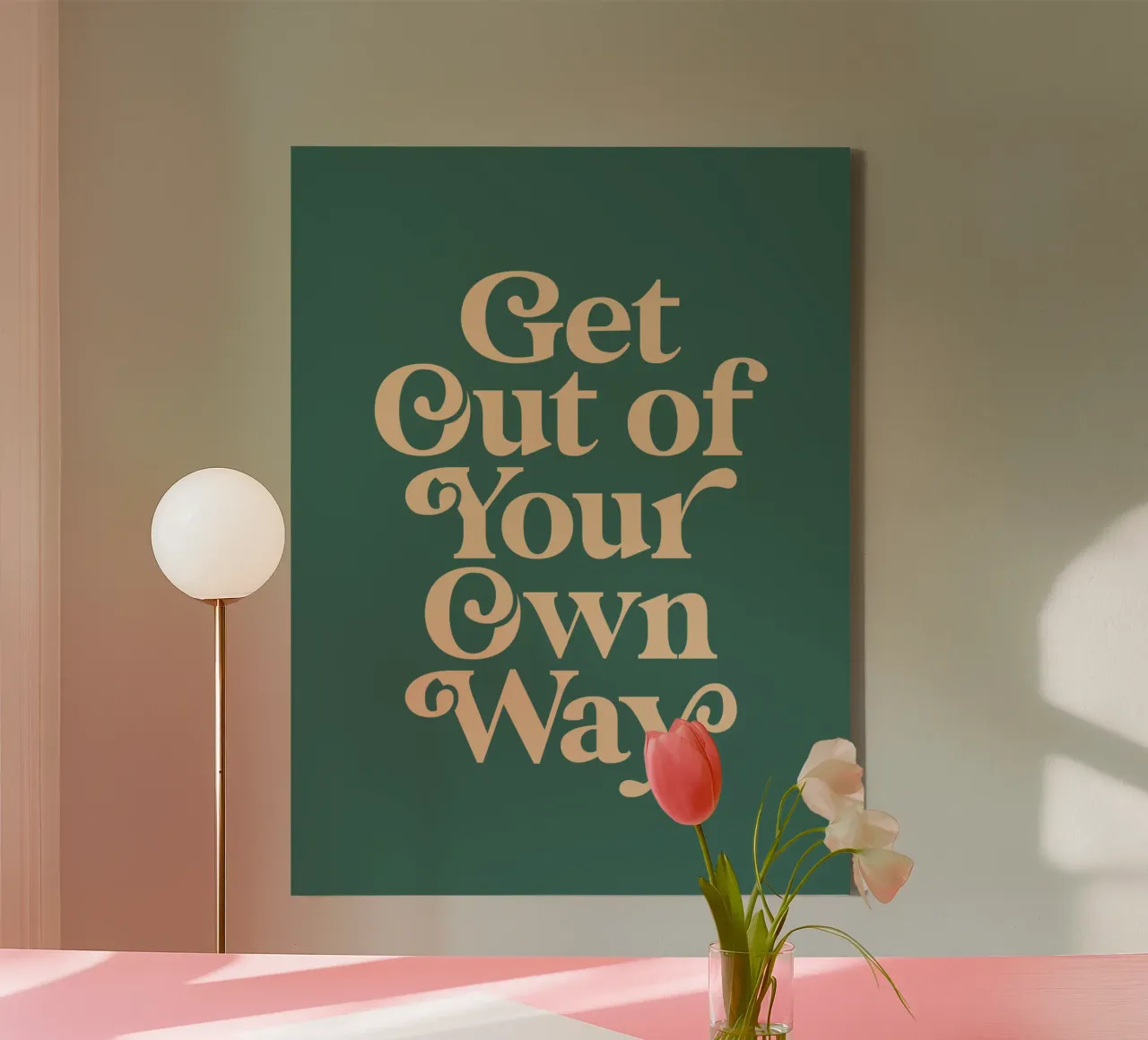 Get Out of Your Own Way Motivational Print in Green canvas by THE MOTIVATED TYPE
