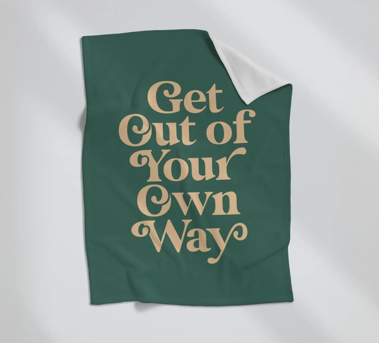 Get Out of Your Own Way Motivational Print in Green fleece blanket by THE MOTIVATED TYPE