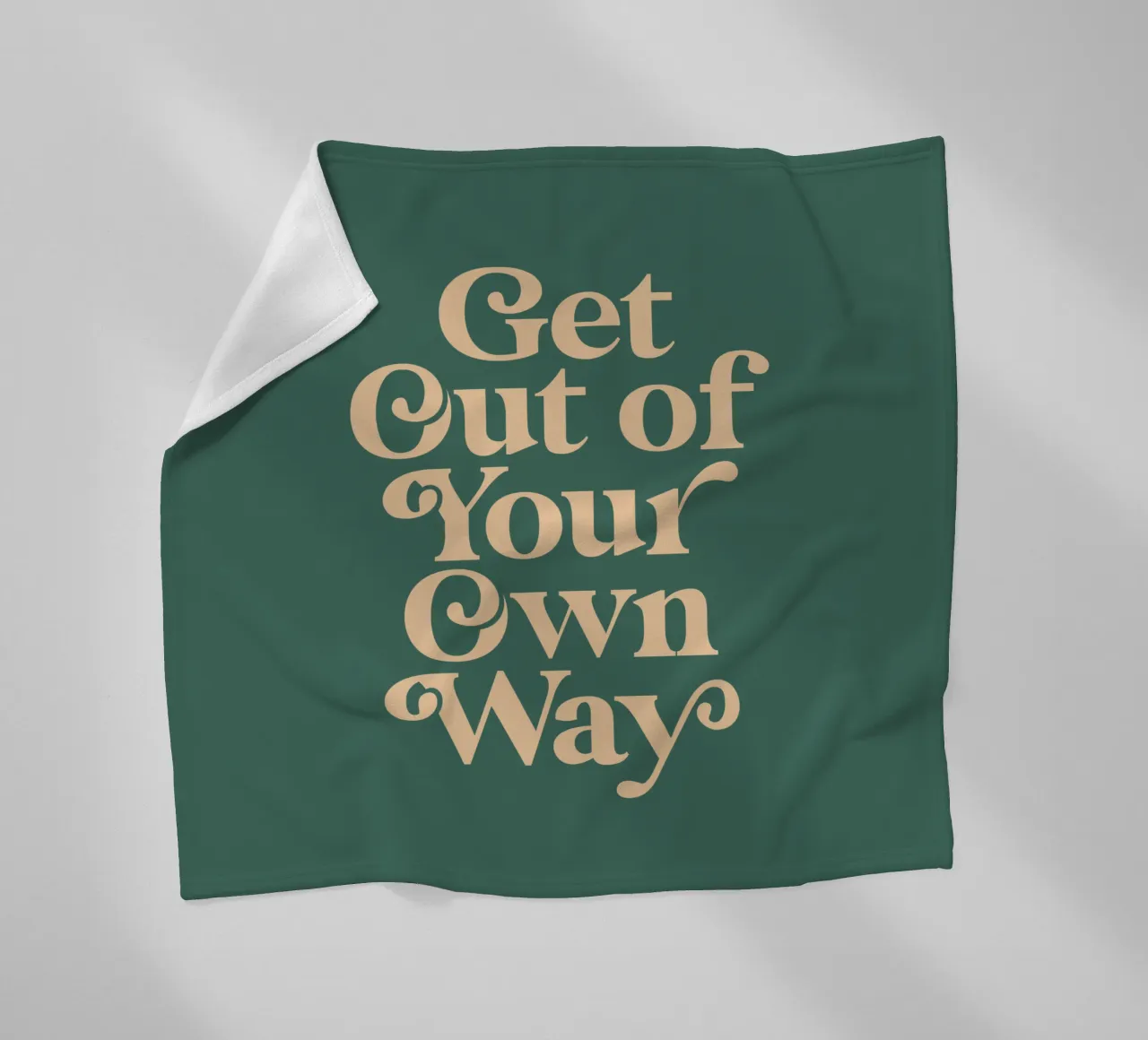 Get Out of Your Own Way Motivational Print in Green fleece blanket by THE MOTIVATED TYPE