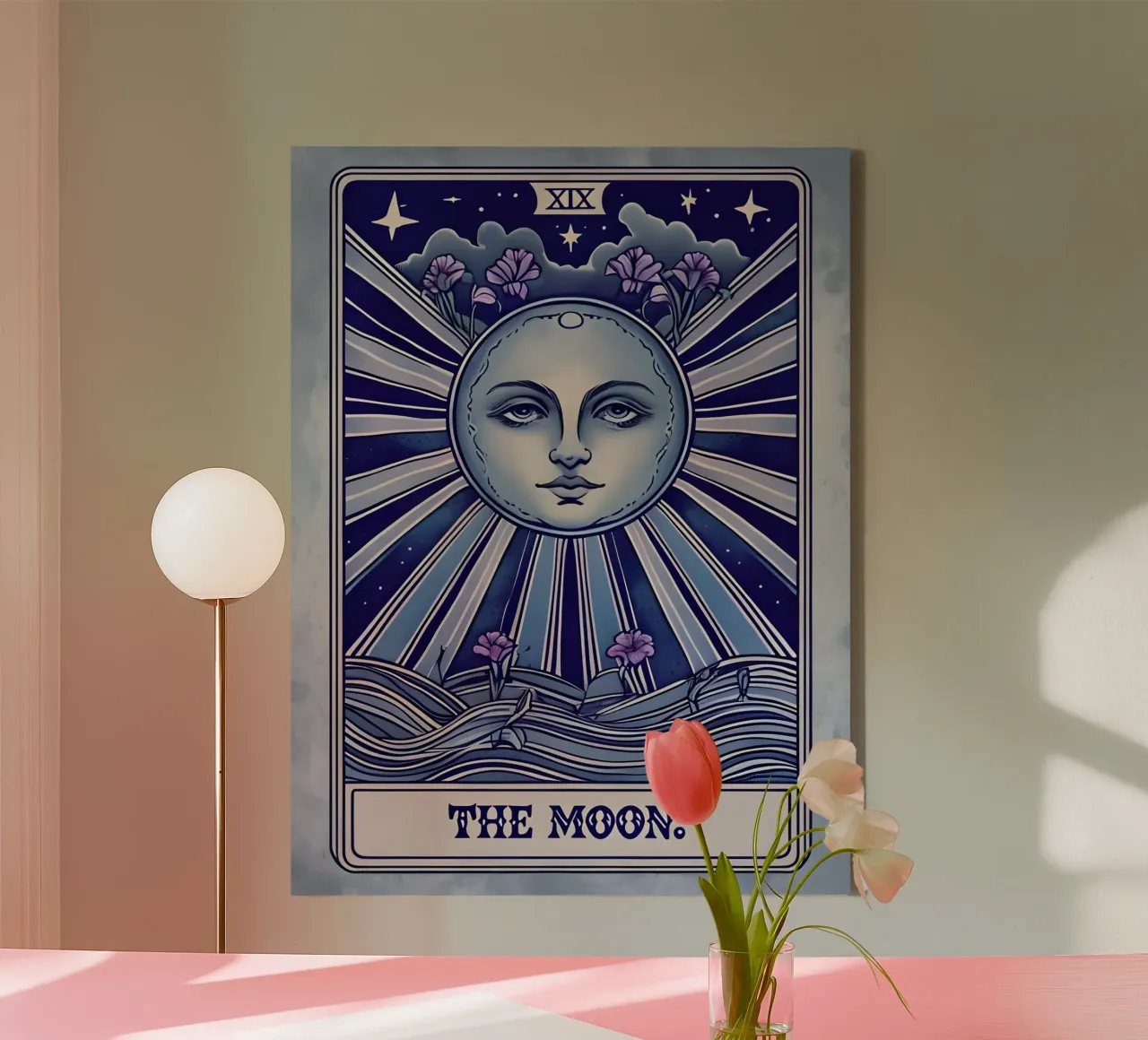 La Luna Vintage tela con Cornice a cassetta da RETRO VINTAGE EDITION