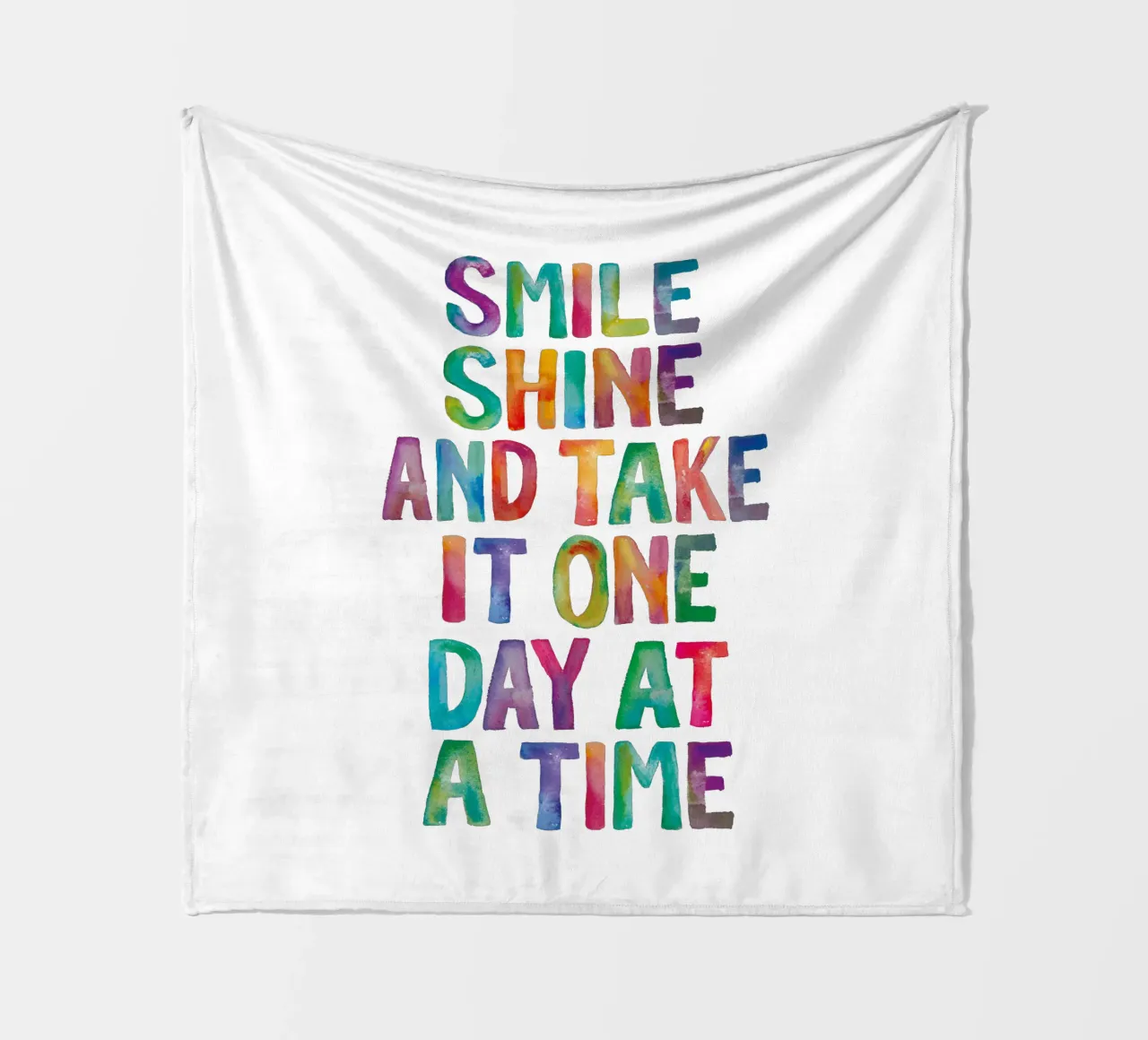 Smile Shine and Take it One Day at a Time Typography Print fleece blanket by THE MOTIVATED TYPE
