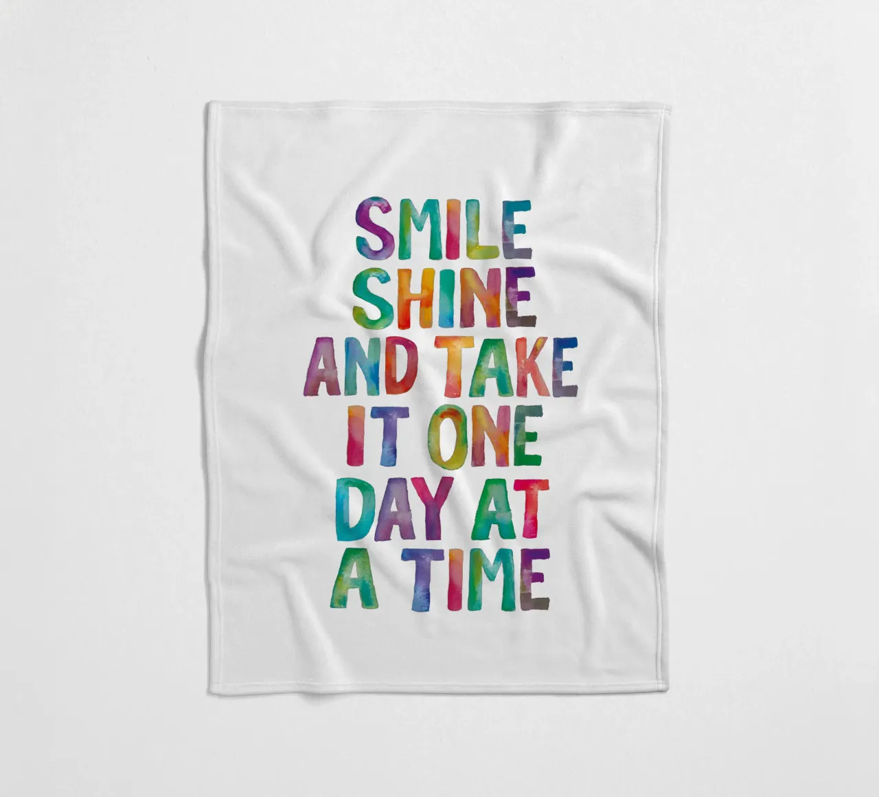 Smile Shine and Take it One Day at a Time Typography Print fleece blanket by THE MOTIVATED TYPE