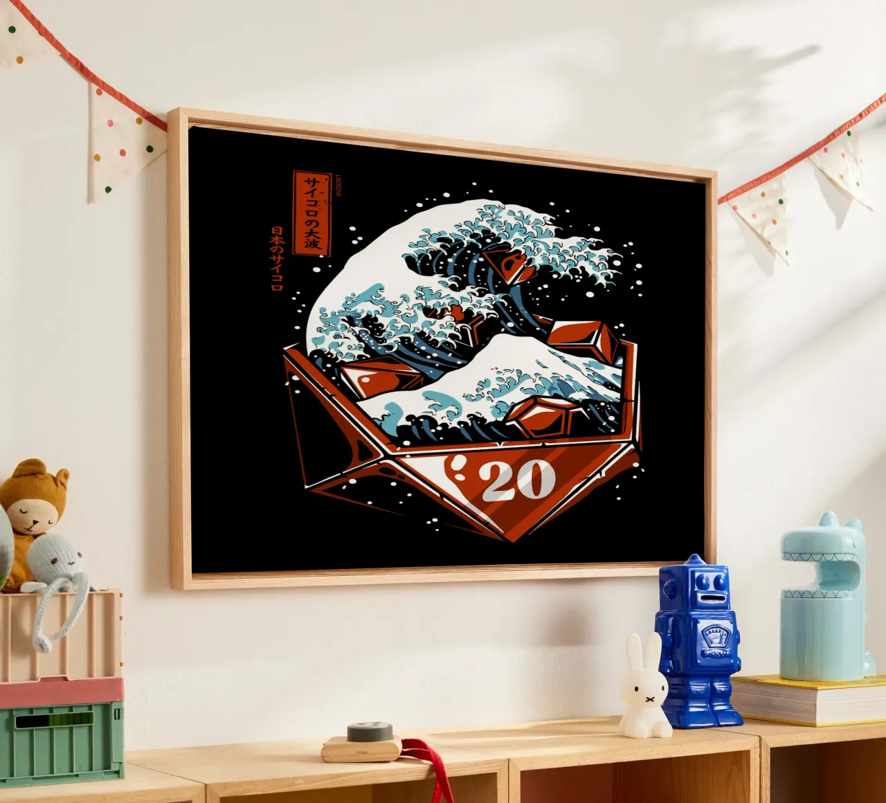 The Great Wave Of Dices canvas with Floater frame by LM2KONE