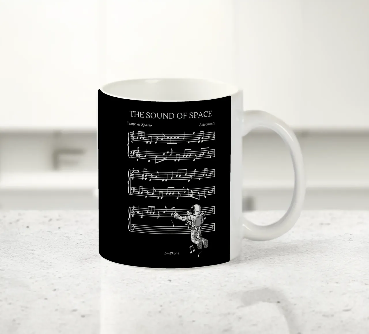 Il suono dello spazio - (Versione nera) tazza in ceramica da LM2KONE