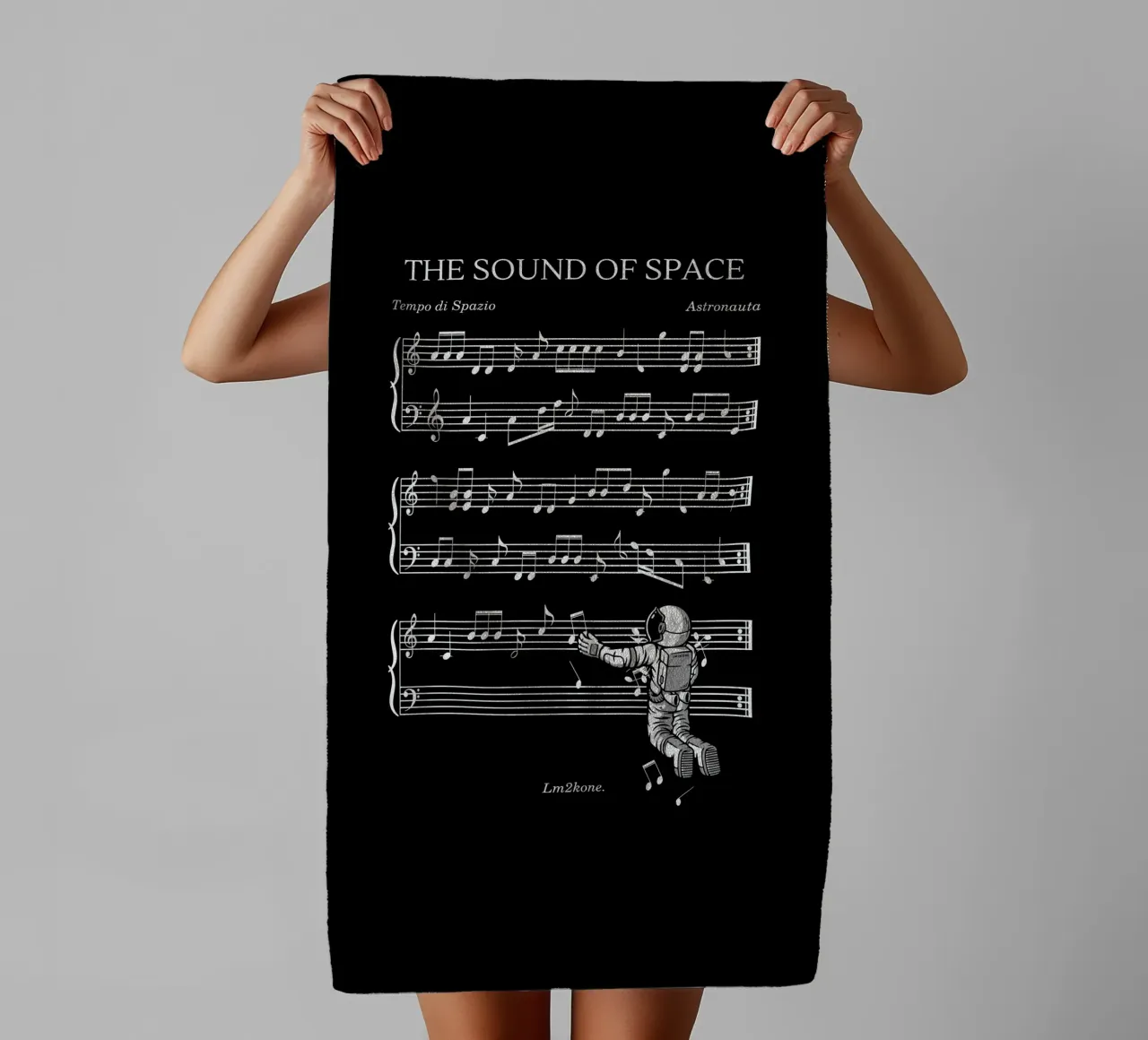 The Sound of Space - (Black Version) towel by LM2KONE