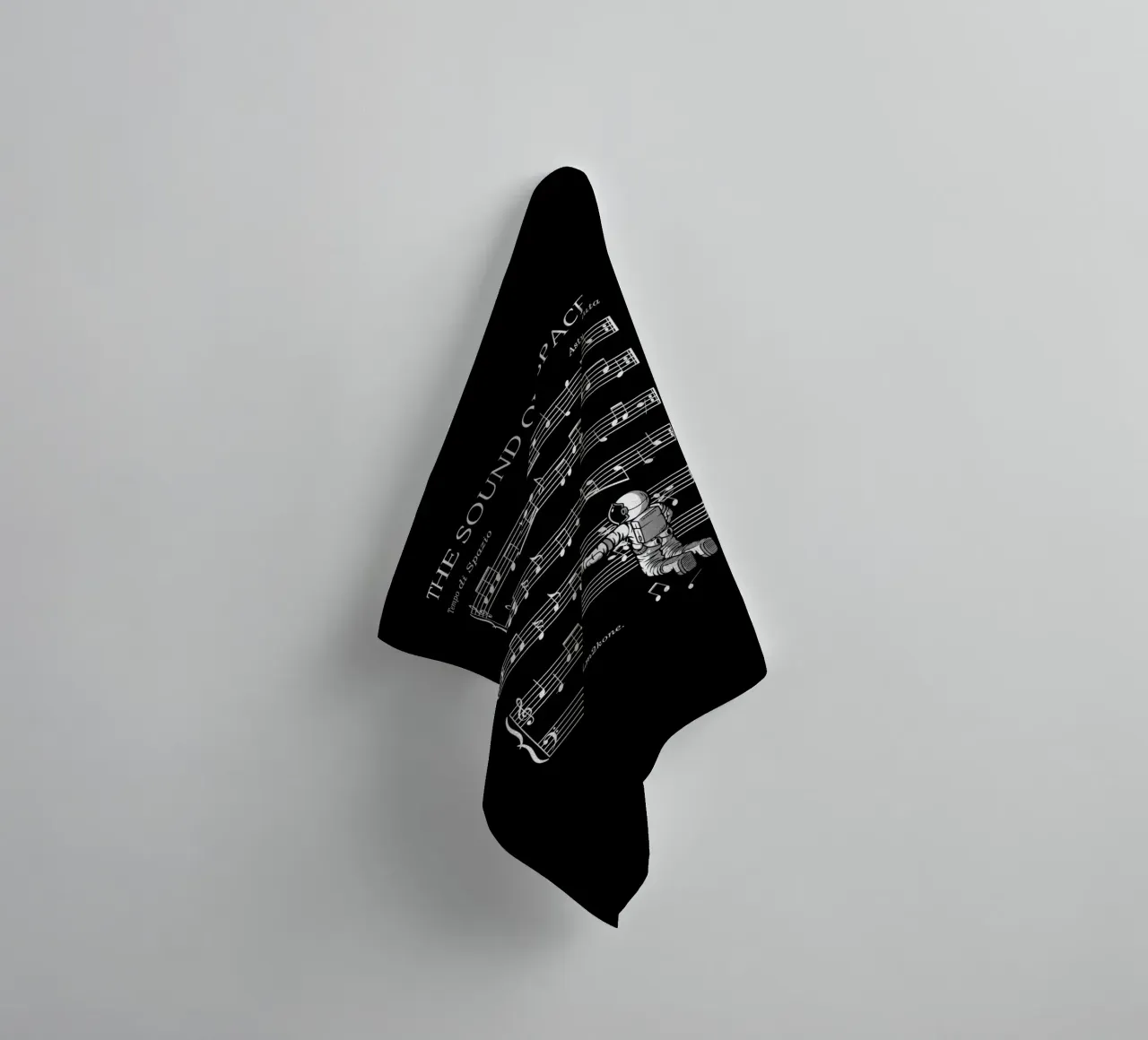 The Sound of Space - (Black Version) towel by LM2KONE