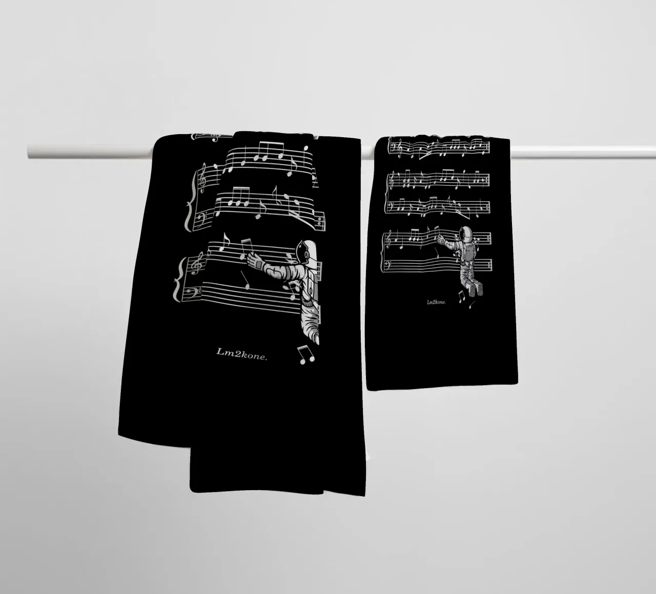 The Sound of Space - (Black Version) towel by LM2KONE