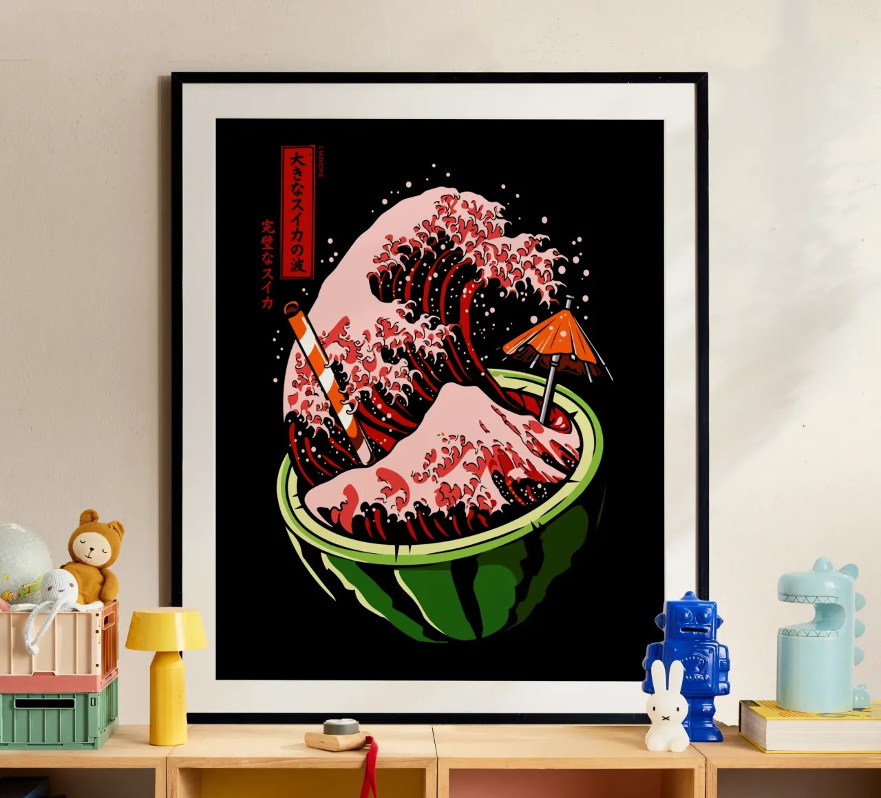 Die große Welle der Wassermelone Poster von LM2KONE