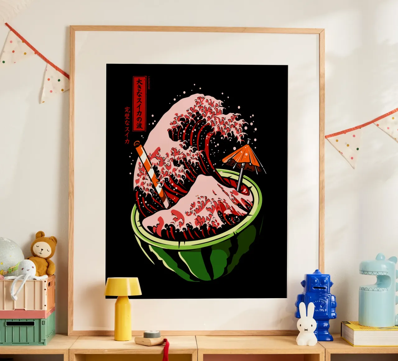 Die große Welle der Wassermelone Poster von LM2KONE