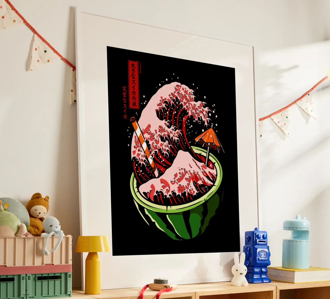 Die große Welle der Wassermelone Poster von LM2KONE