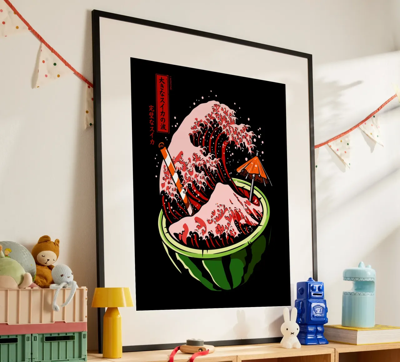 Die große Welle der Wassermelone Poster von LM2KONE
