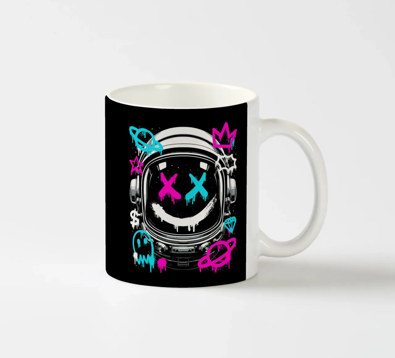 Urban Astronaut Graffiti ceramic mug by LM2KONE