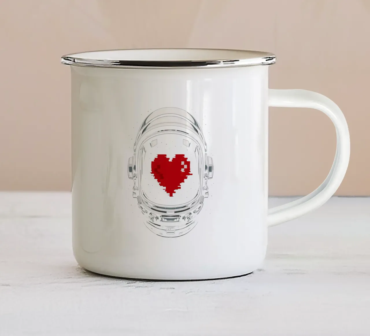 L'amore degli astronauti per lo spazio tazza in smalto da LM2KONE