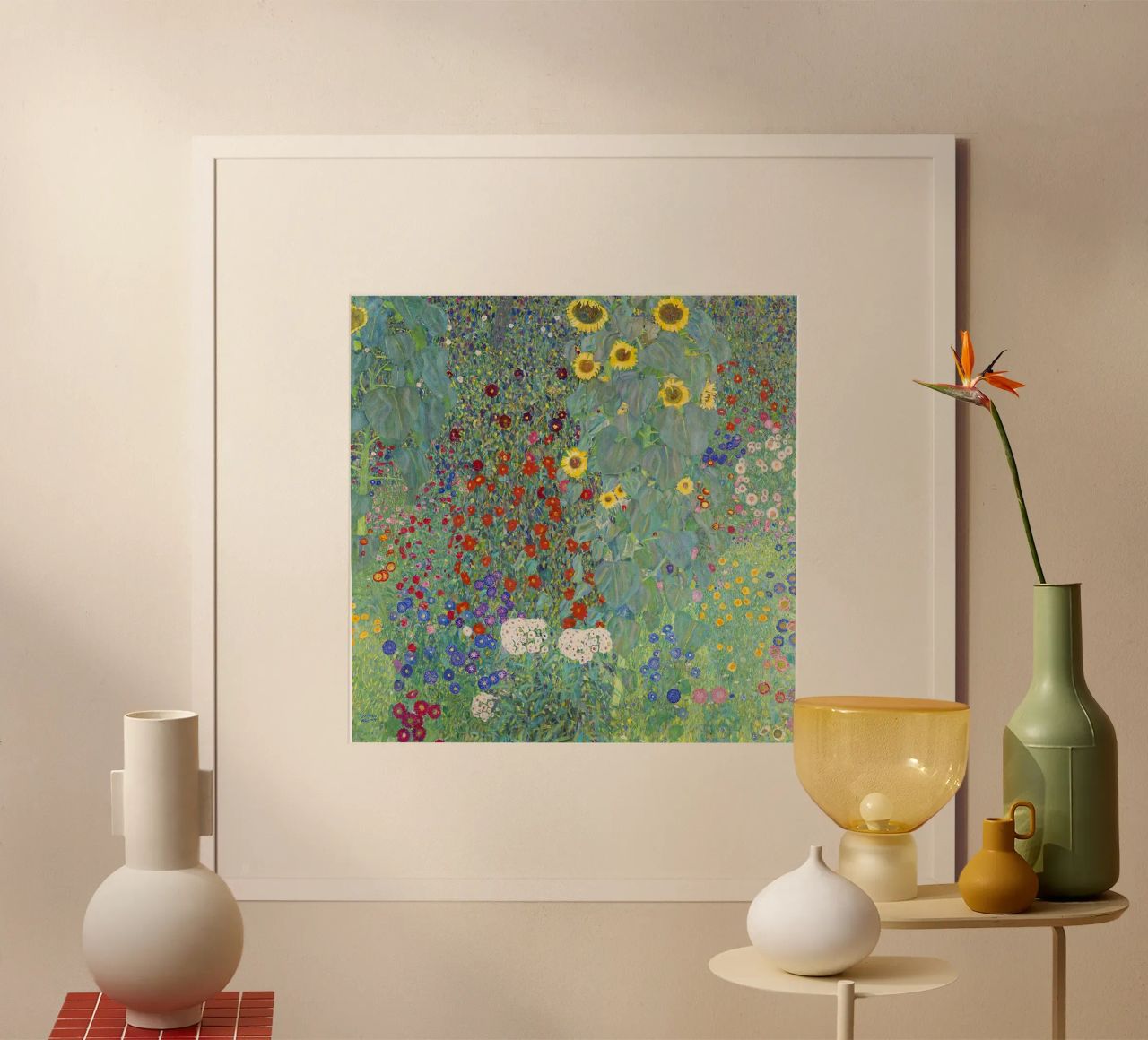 Gustav Klimt's Farm Garden with Sunflowers poster de Venus Art
