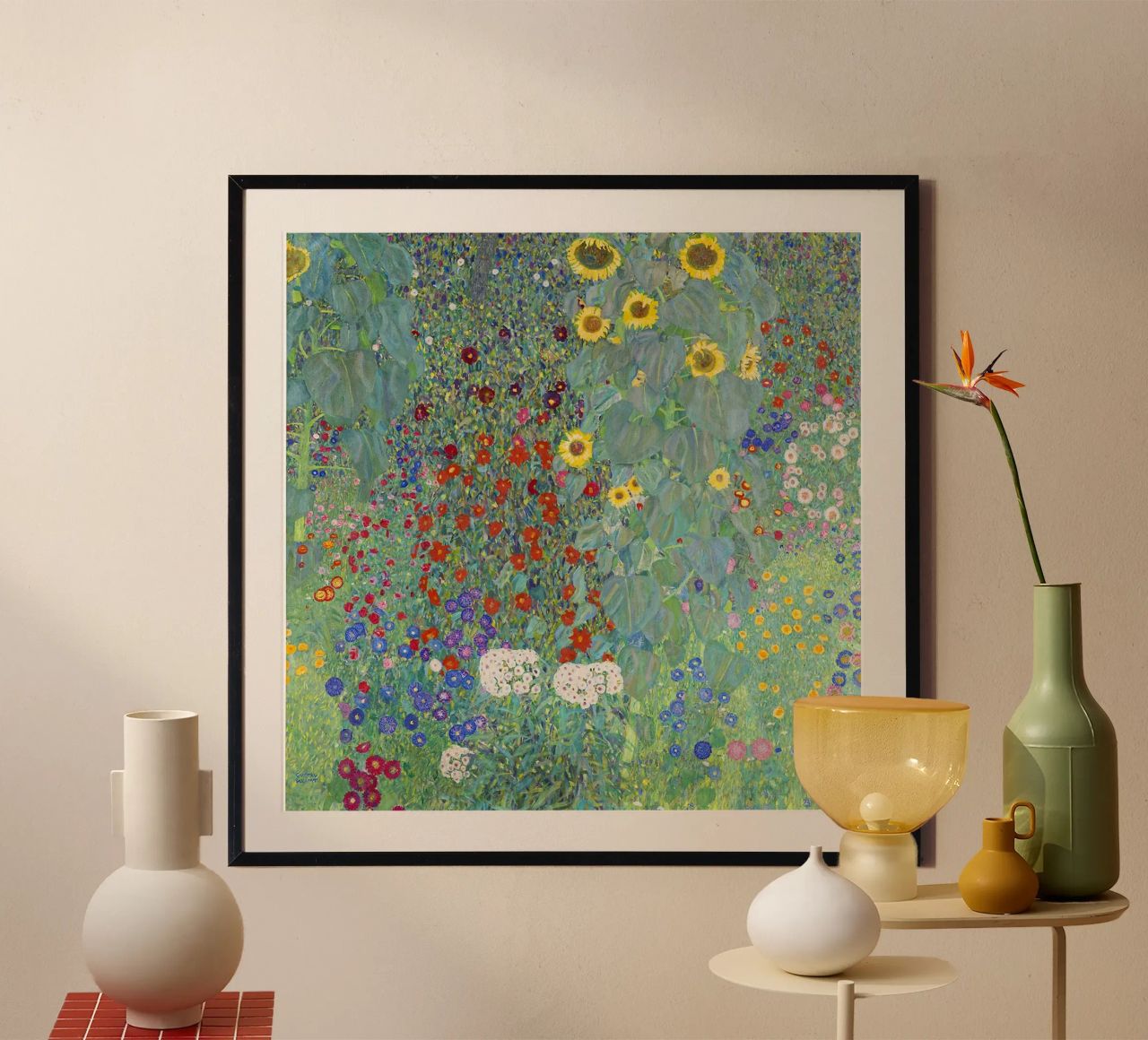 Gustav Klimt's Farm Garden with Sunflowers poster de Venus Art