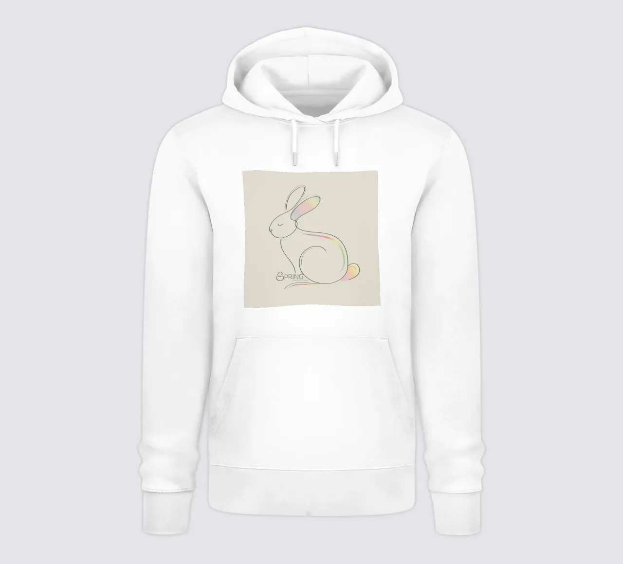 Illustrazione minimalista di un coniglietto per la primavera felpa con cappuccio da namosh