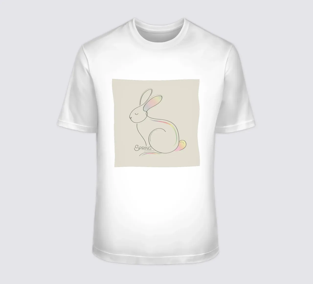 Illustrazione minimalista di un coniglietto per la primavera t-shirt da namosh