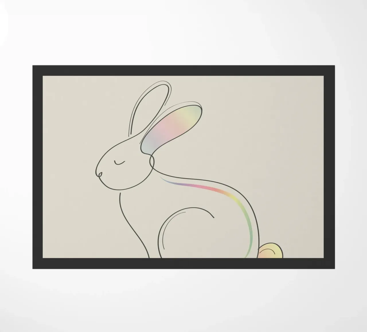 Illustrazione minimalista di un coniglietto per la primavera zerbino da namosh