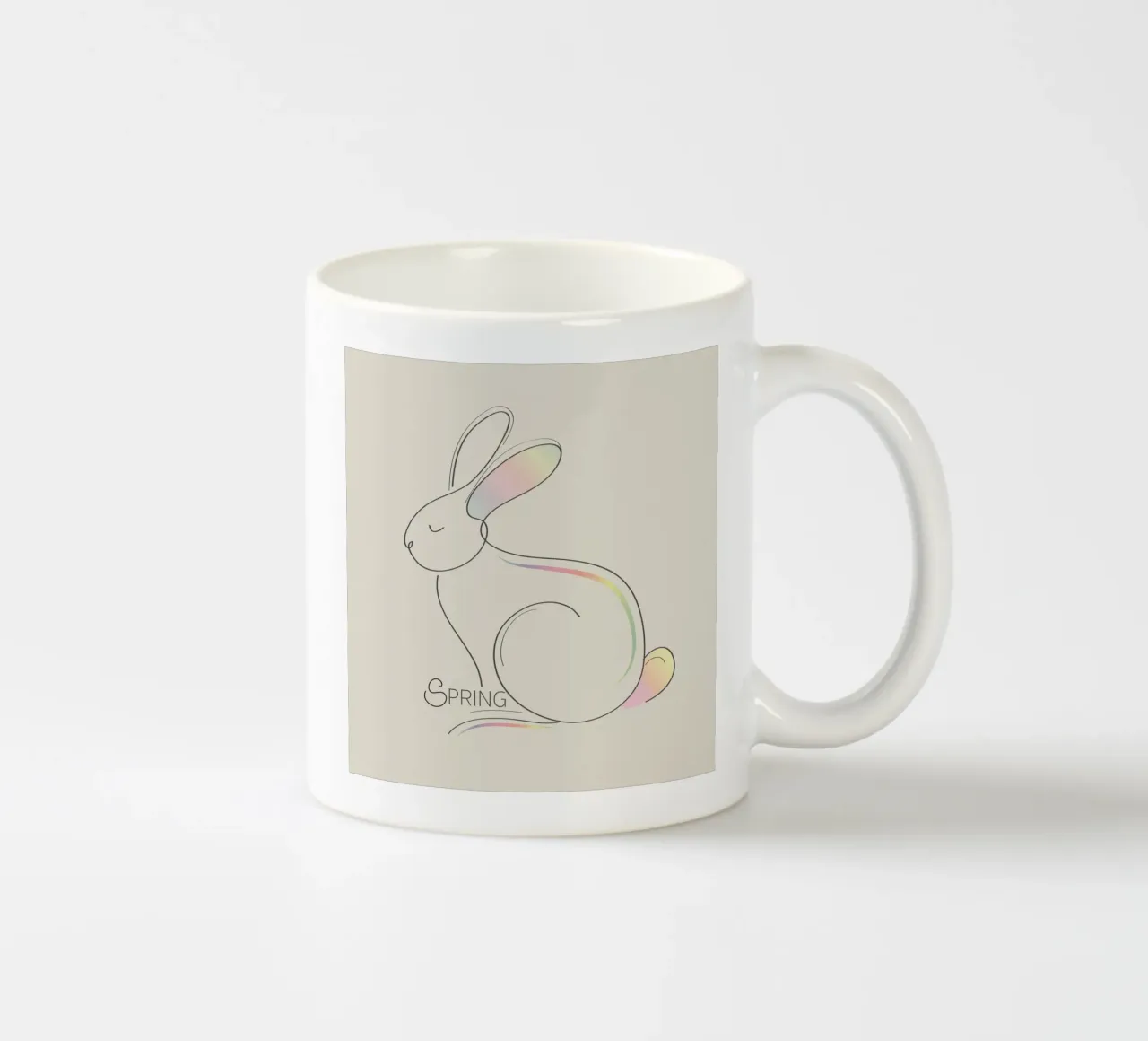 Illustrazione minimalista di un coniglietto per la primavera tazza in ceramica da namosh