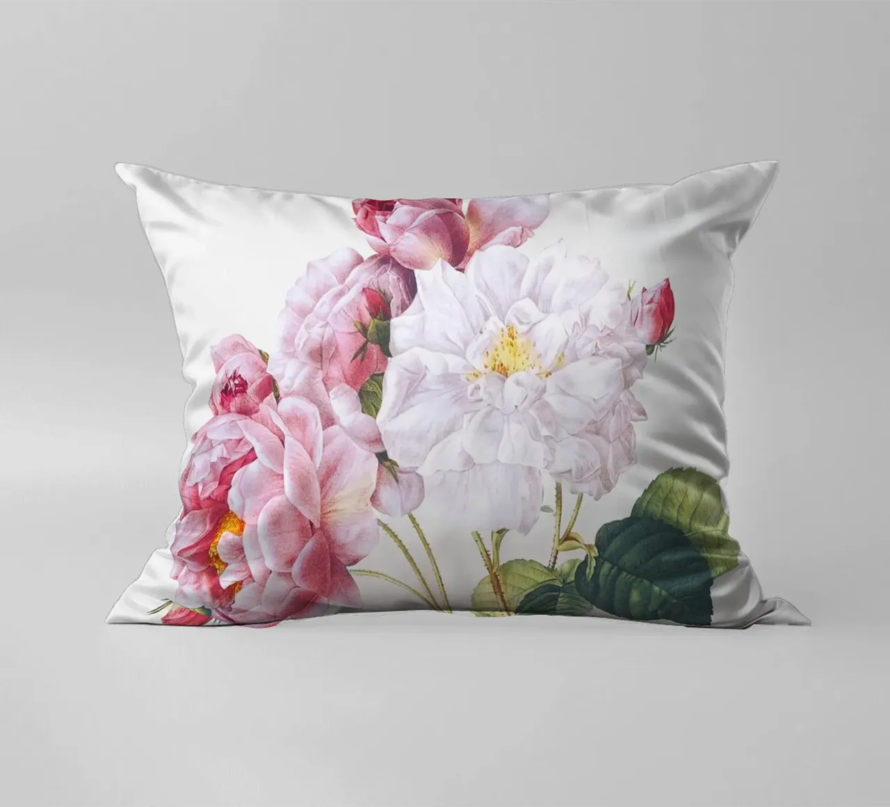 Pink Rose Botanical Print cuscino da Venus Art