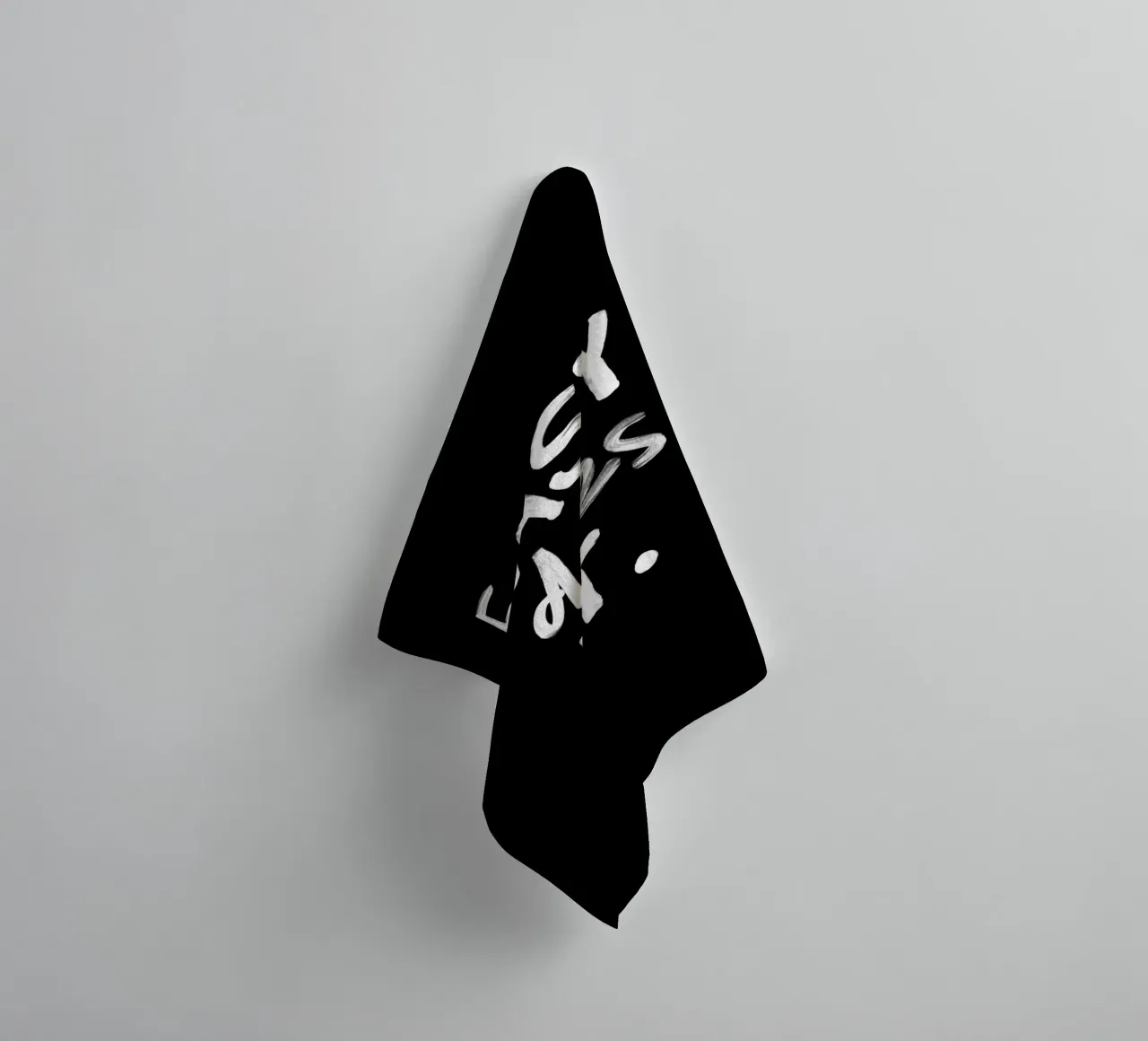 Easy Does It Typografie Druck in Schwarz und Weiß Handtuch von THE MOTIVATED TYPE