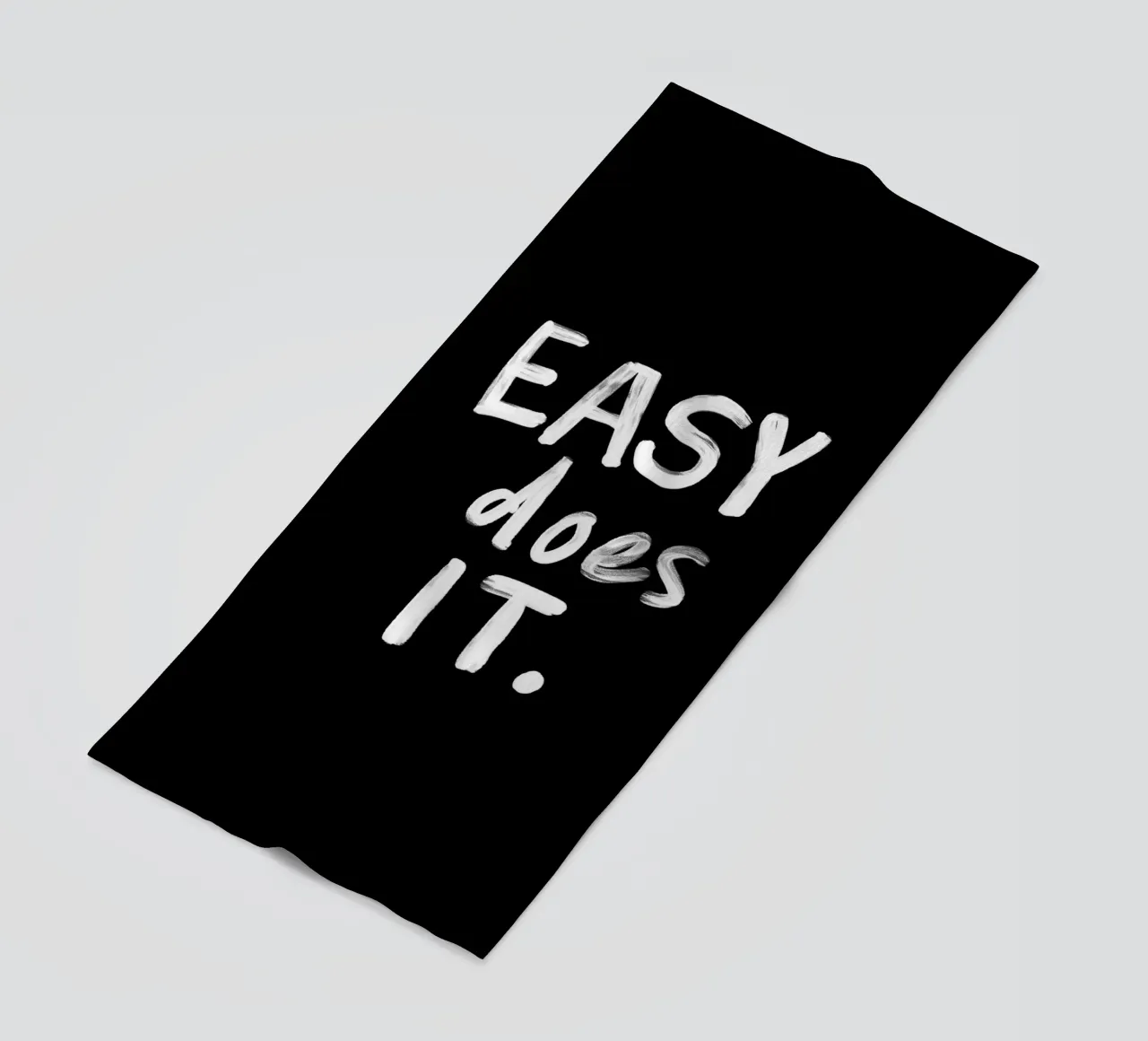 Easy Does It Typography Print in Black and White beach towel by THE MOTIVATED TYPE