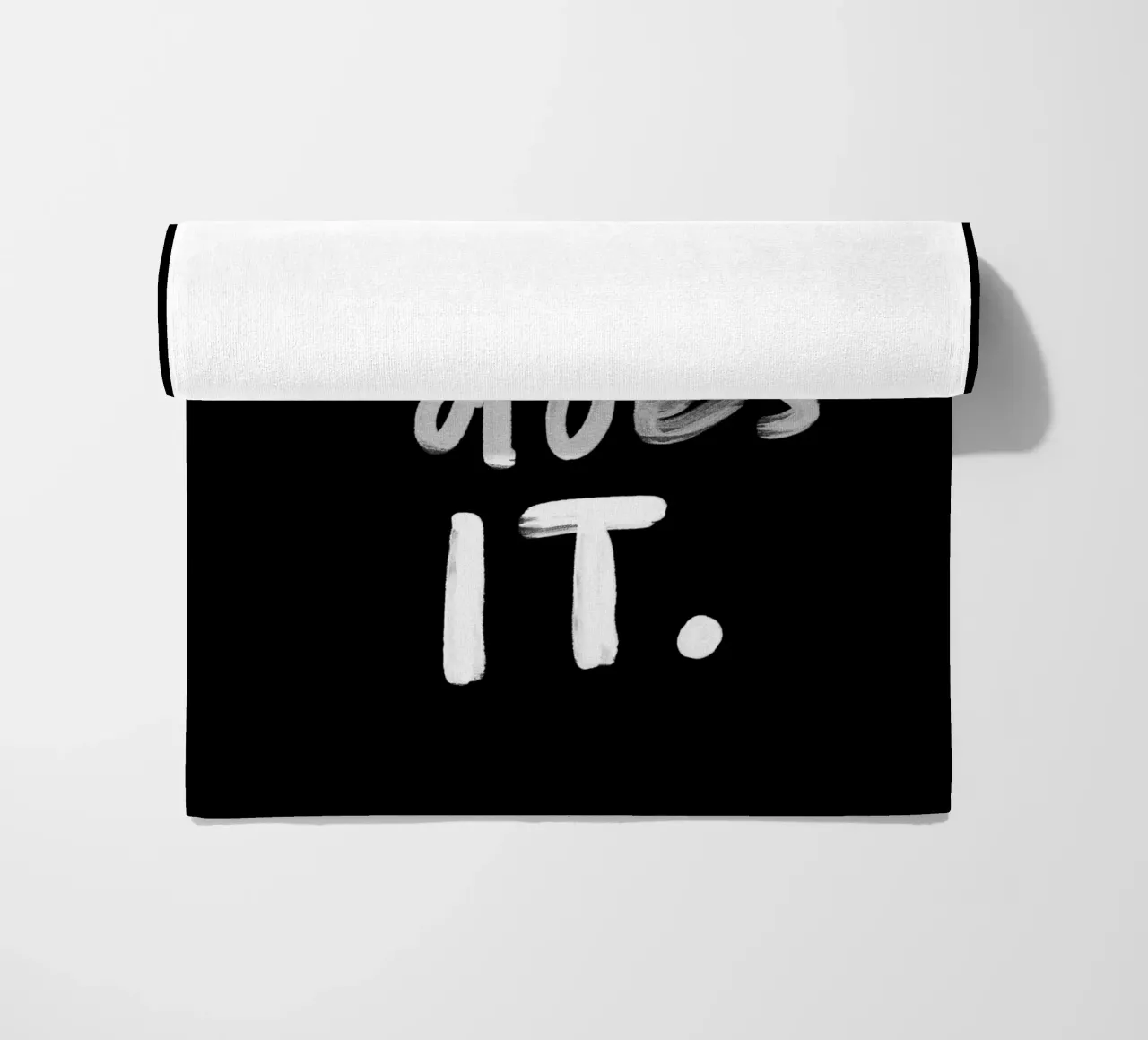 Easy Does It Typography Print in Black and White beach towel by THE MOTIVATED TYPE