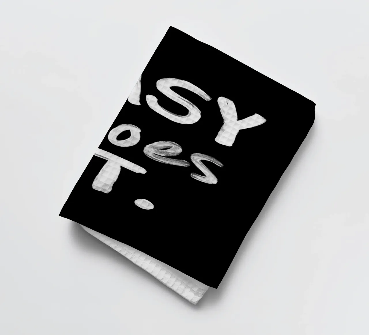 Easy Does It Typography Print in Black and White tea towel by THE MOTIVATED TYPE