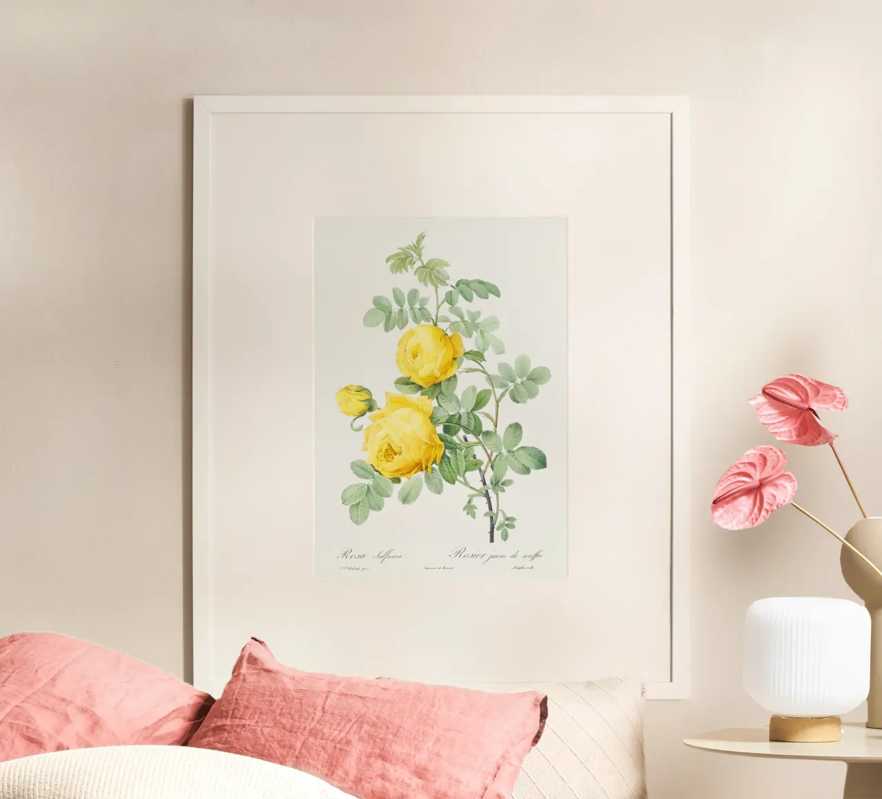 Yellow Rose Botanical Art Print poster da Venus Art
