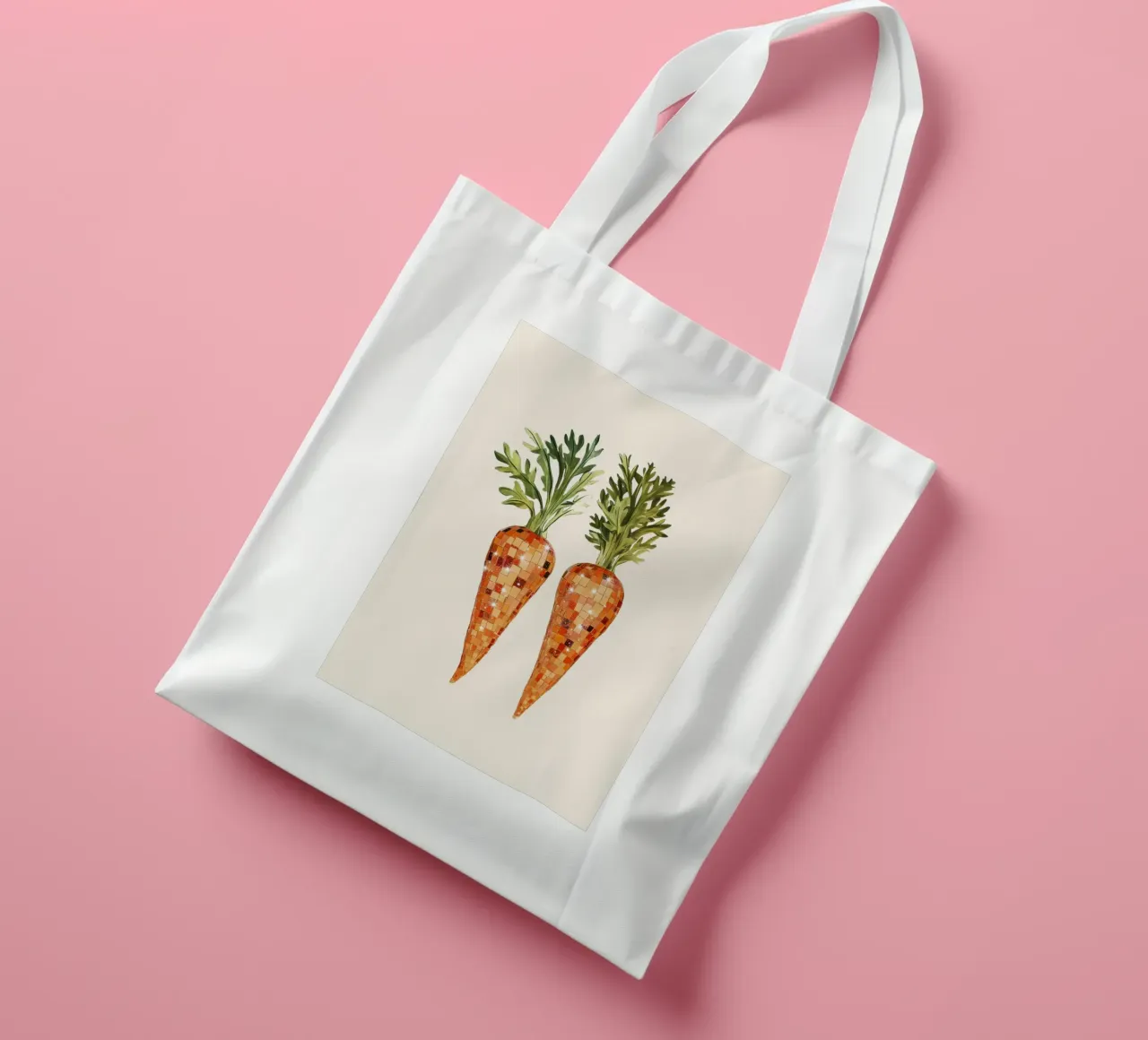 Carote da discoteca con cime verdi borsa in juta da Melloi Art Print
