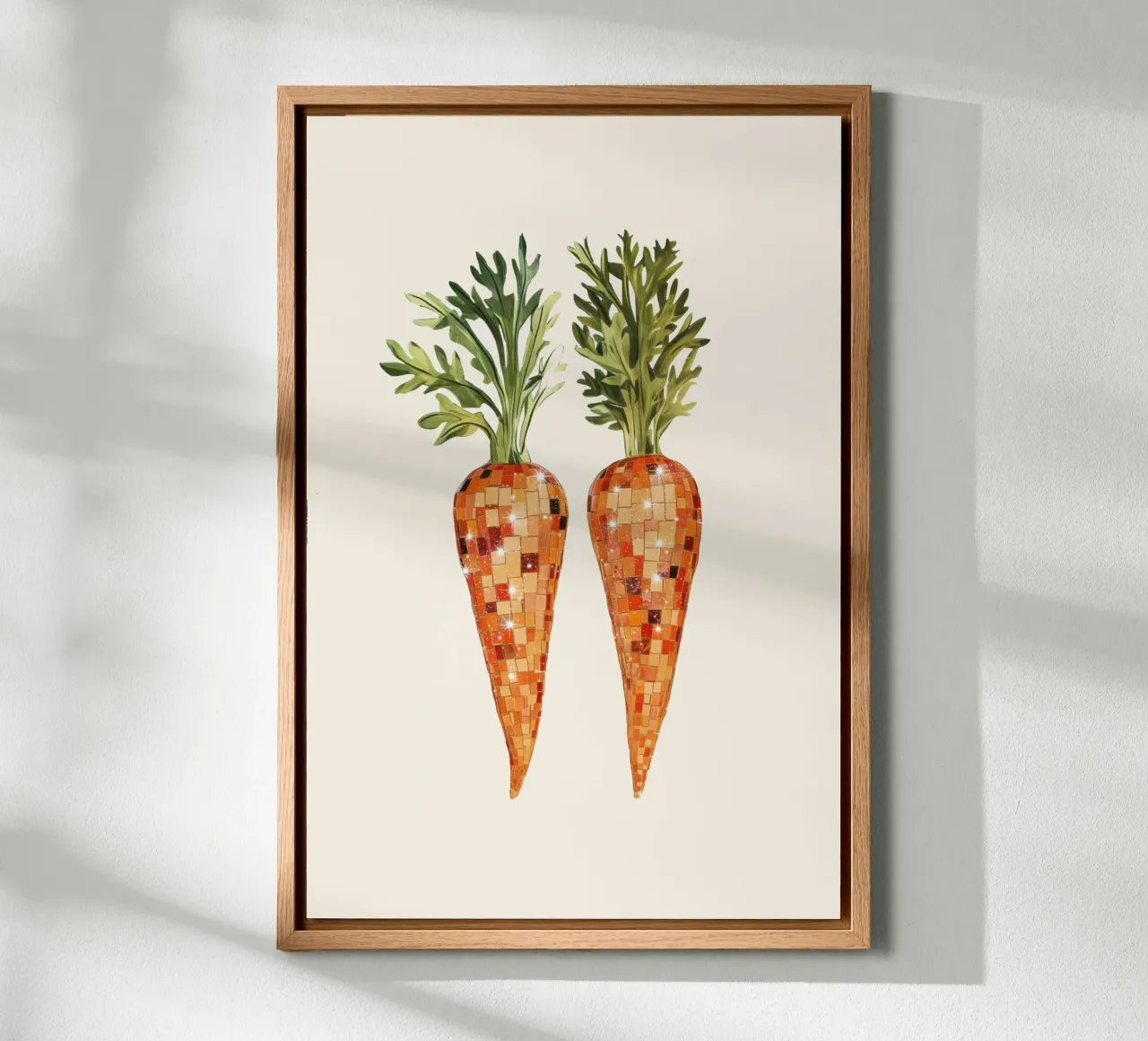 Carote da discoteca con cime verdi tela con Cornice a cassetta da Melloi Art Print