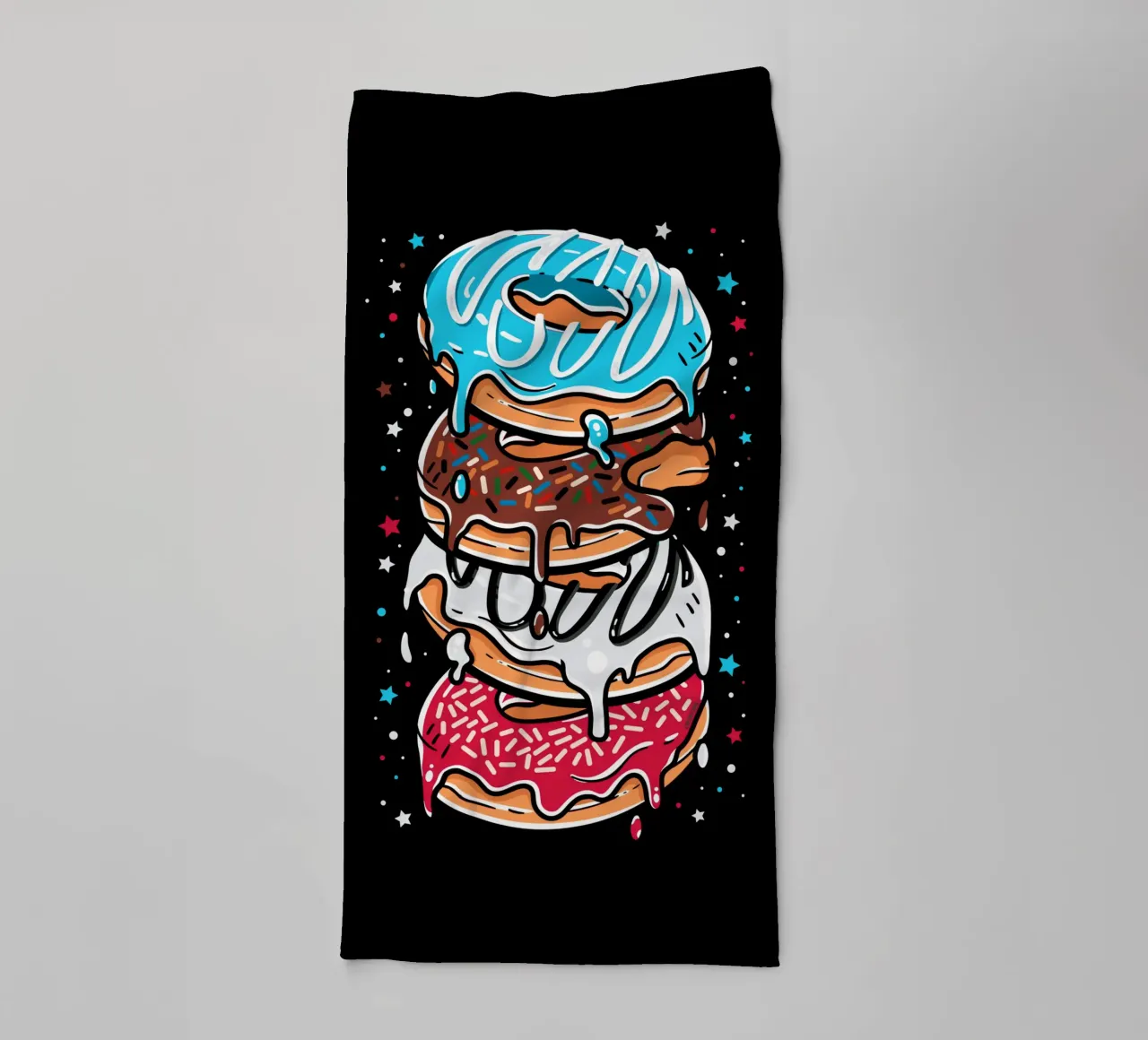 Stack of multi-colored donuts towel by LM2KONE