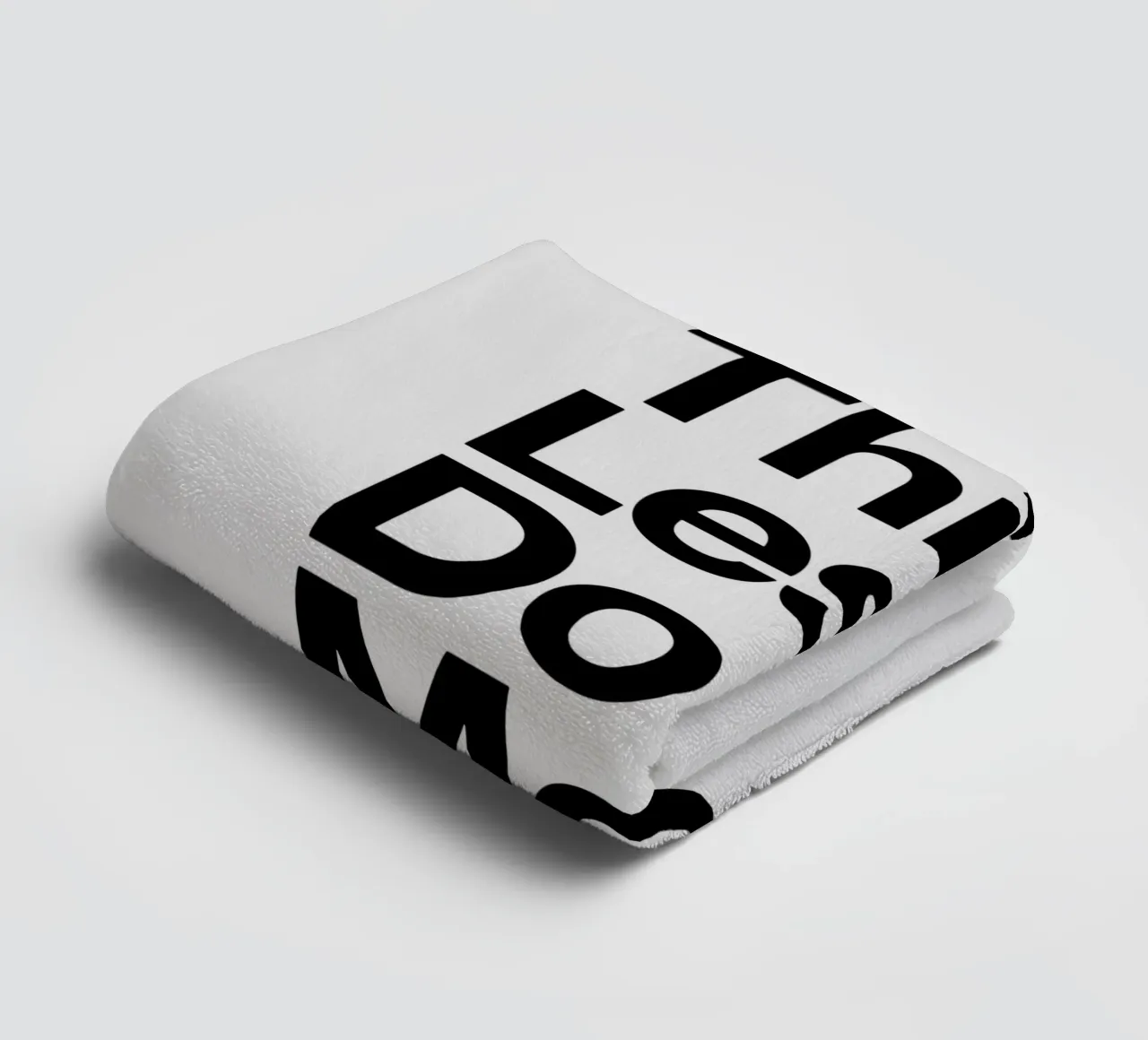 Think Less Do More Typography Print in Black and White towel by THE MOTIVATED TYPE