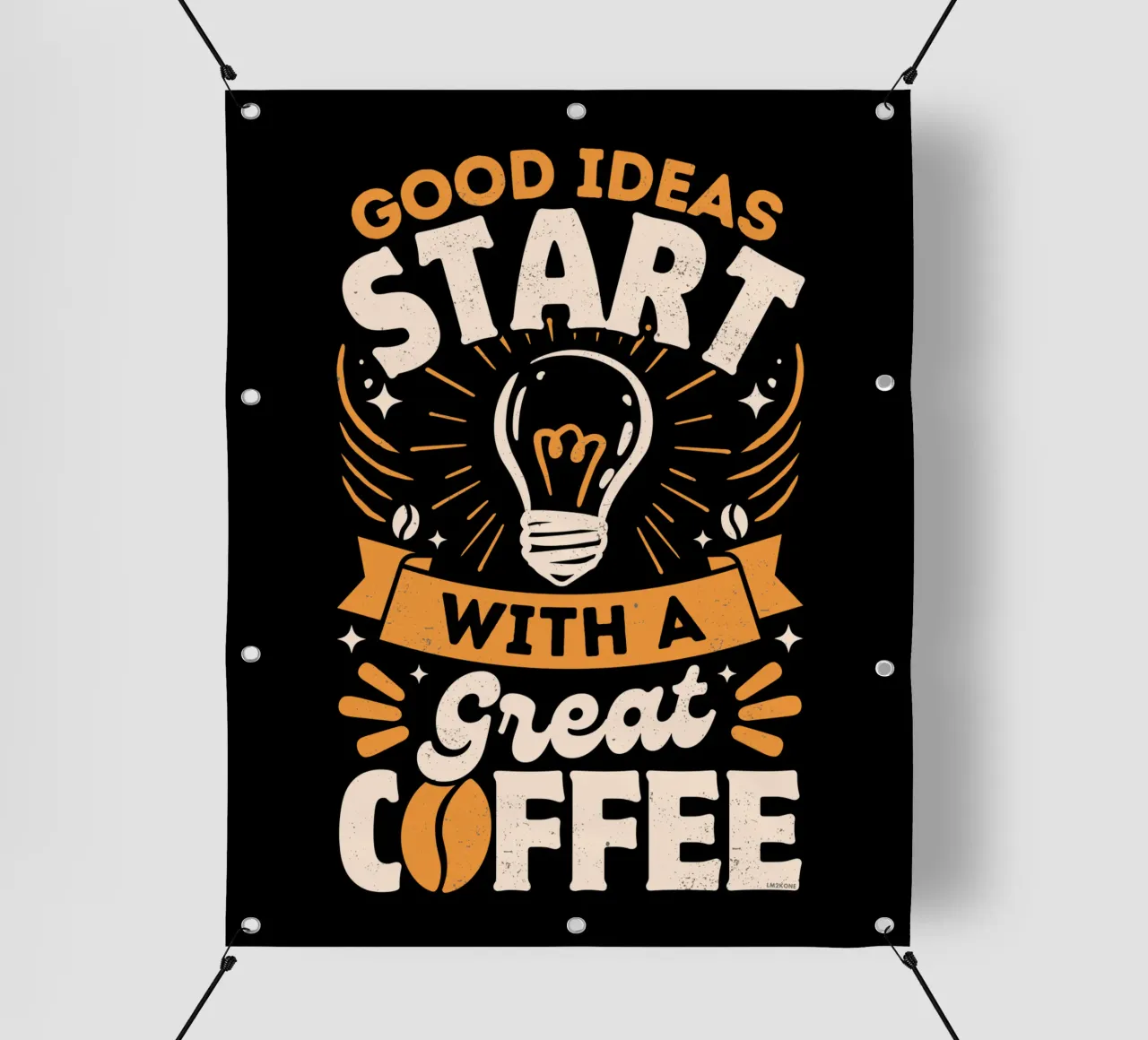 Le buone idee iniziano con un caffè telo in pvc da LM2KONE