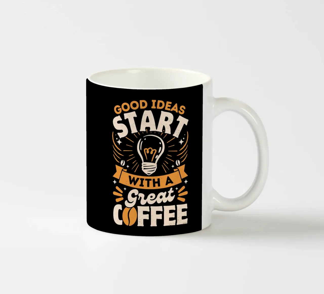Gute Ideen beginnen mit einem Kaffee Keramik Tasse von LM2KONE