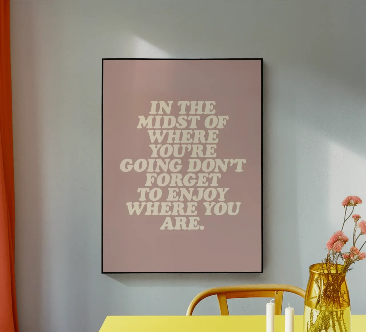 Non dimenticate di godervi la tipografia pastello retrò di Where You Are plexiglass da THE MOTIVATED TYPE