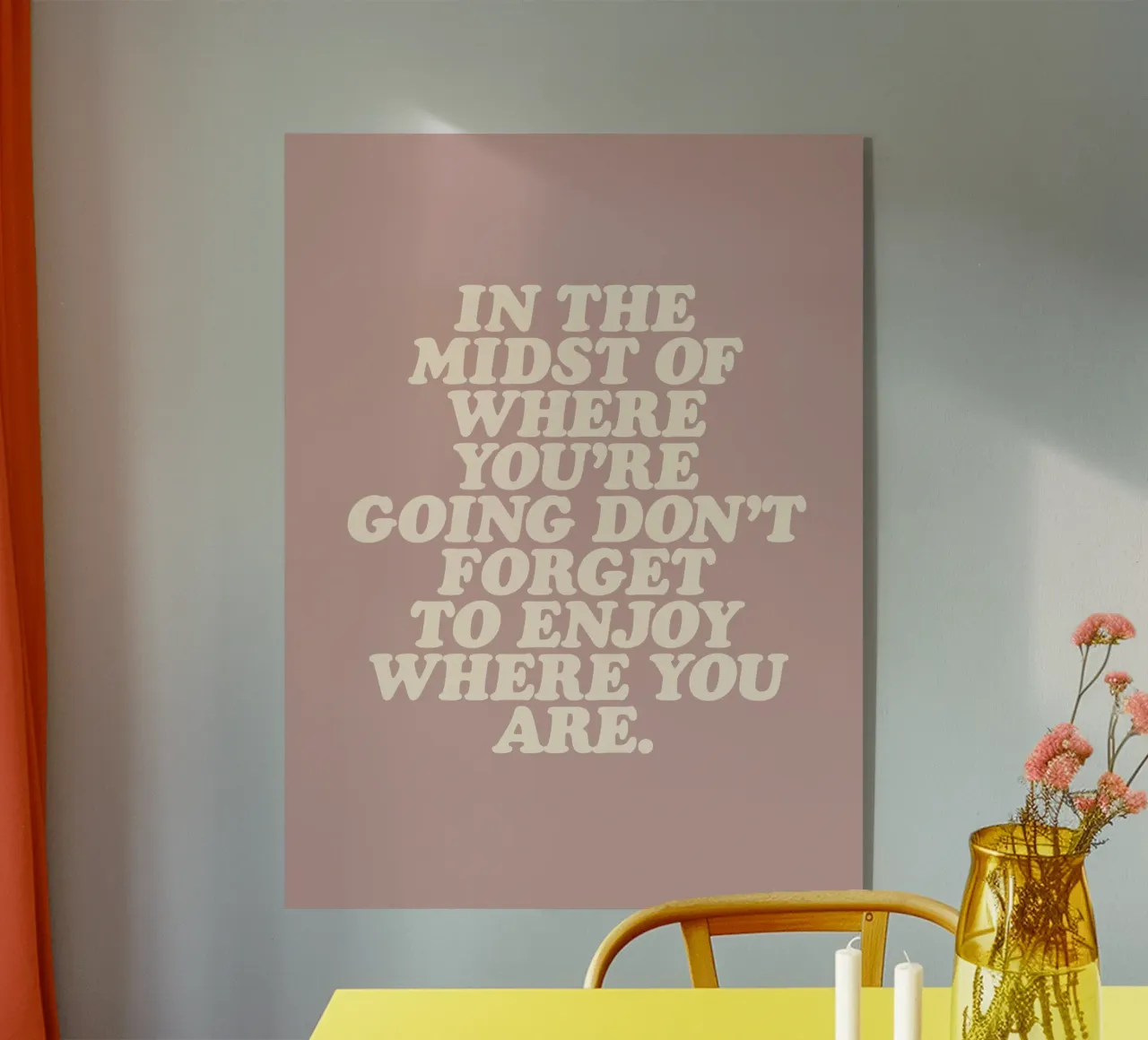 Non dimenticate di godervi la tipografia pastello retrò di Where You Are plexiglass da THE MOTIVATED TYPE