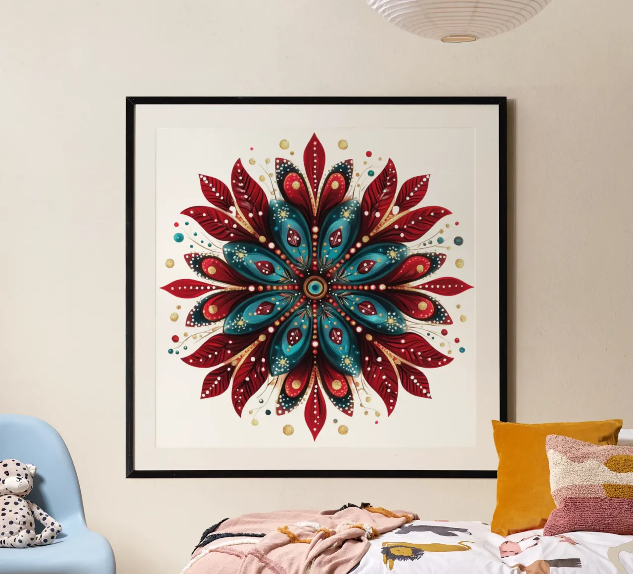 Mandala di Natale poster con telaio in legno da Spiritual Touch