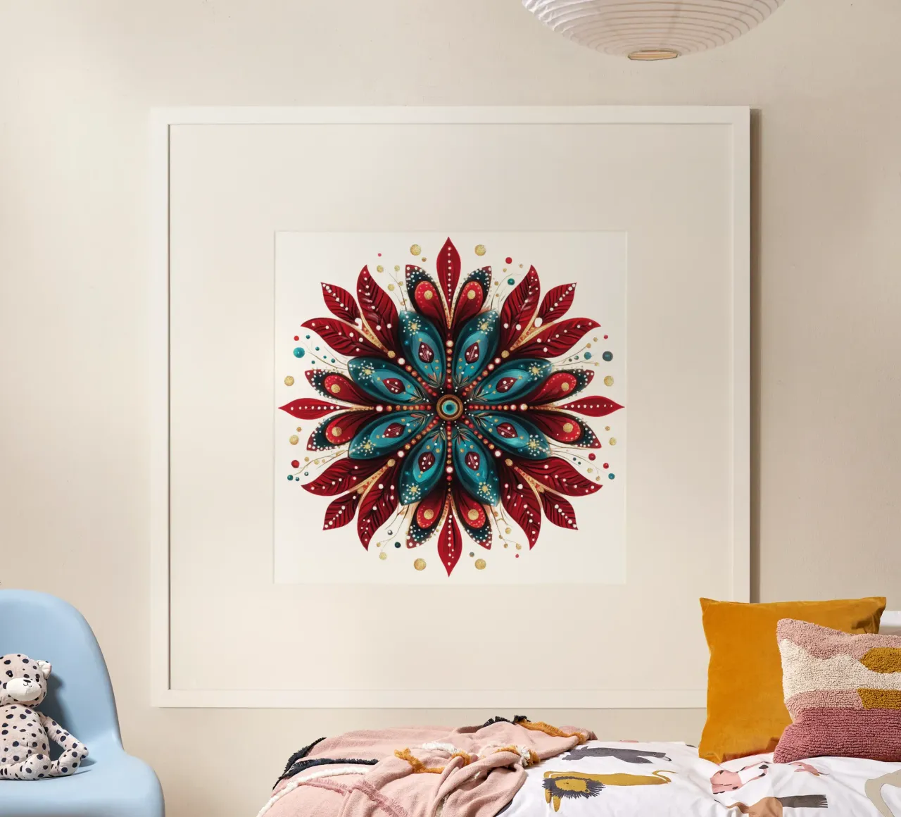 Mandala di Natale poster con telaio in legno da Spiritual Touch