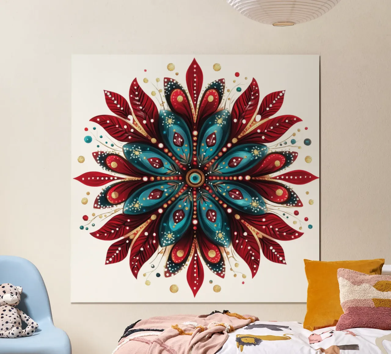 Mandala di Natale poster con telaio in legno da Spiritual Touch