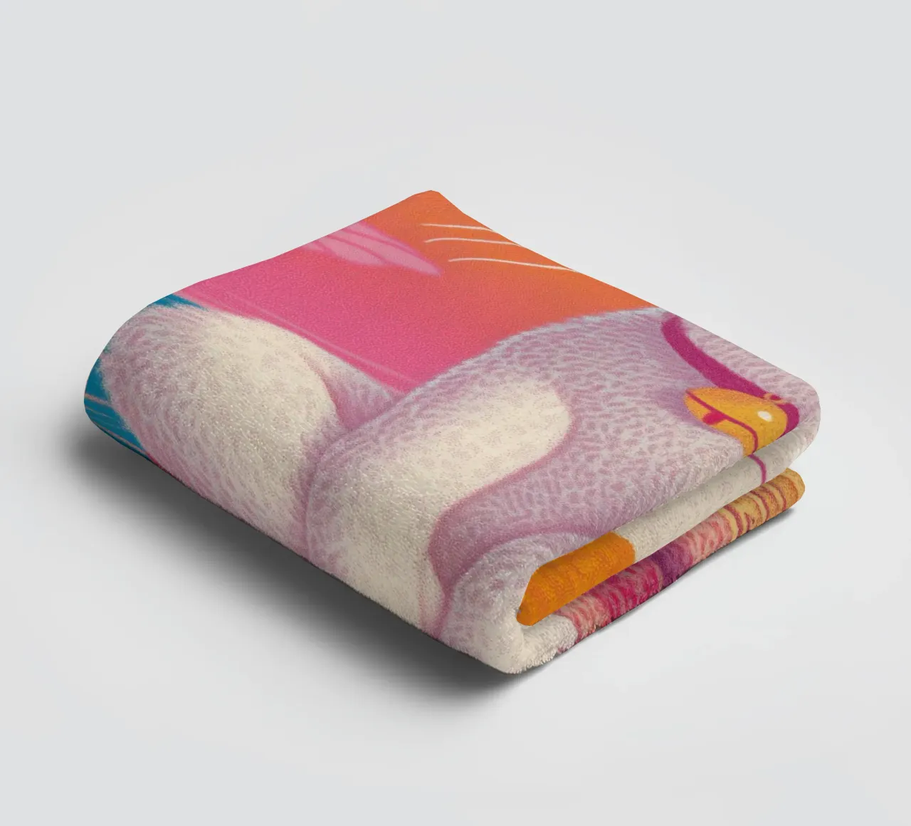 Serene witte kat Zen-geïnspireerde meditatieruimte Vredesdier badhanddoek van Kaji