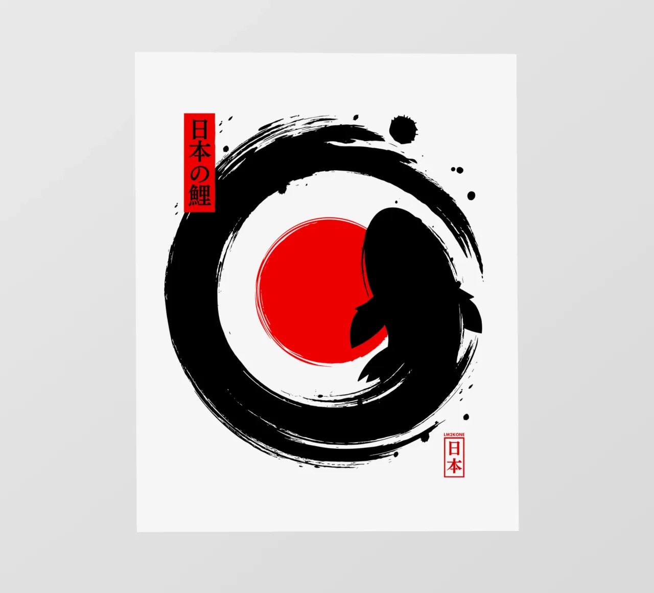 Black Koi Enso giapponese telo in pvc da LM2KONE