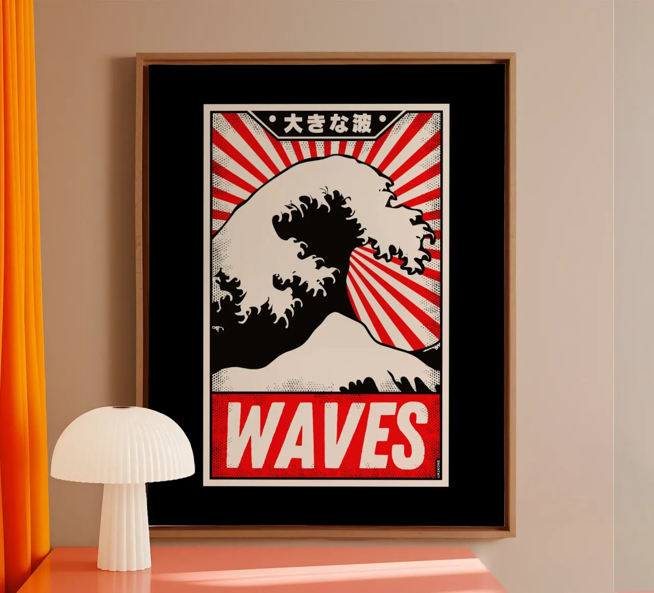 Poster d'epoca Retro Waves tela con Cornice a cassetta da LM2KONE