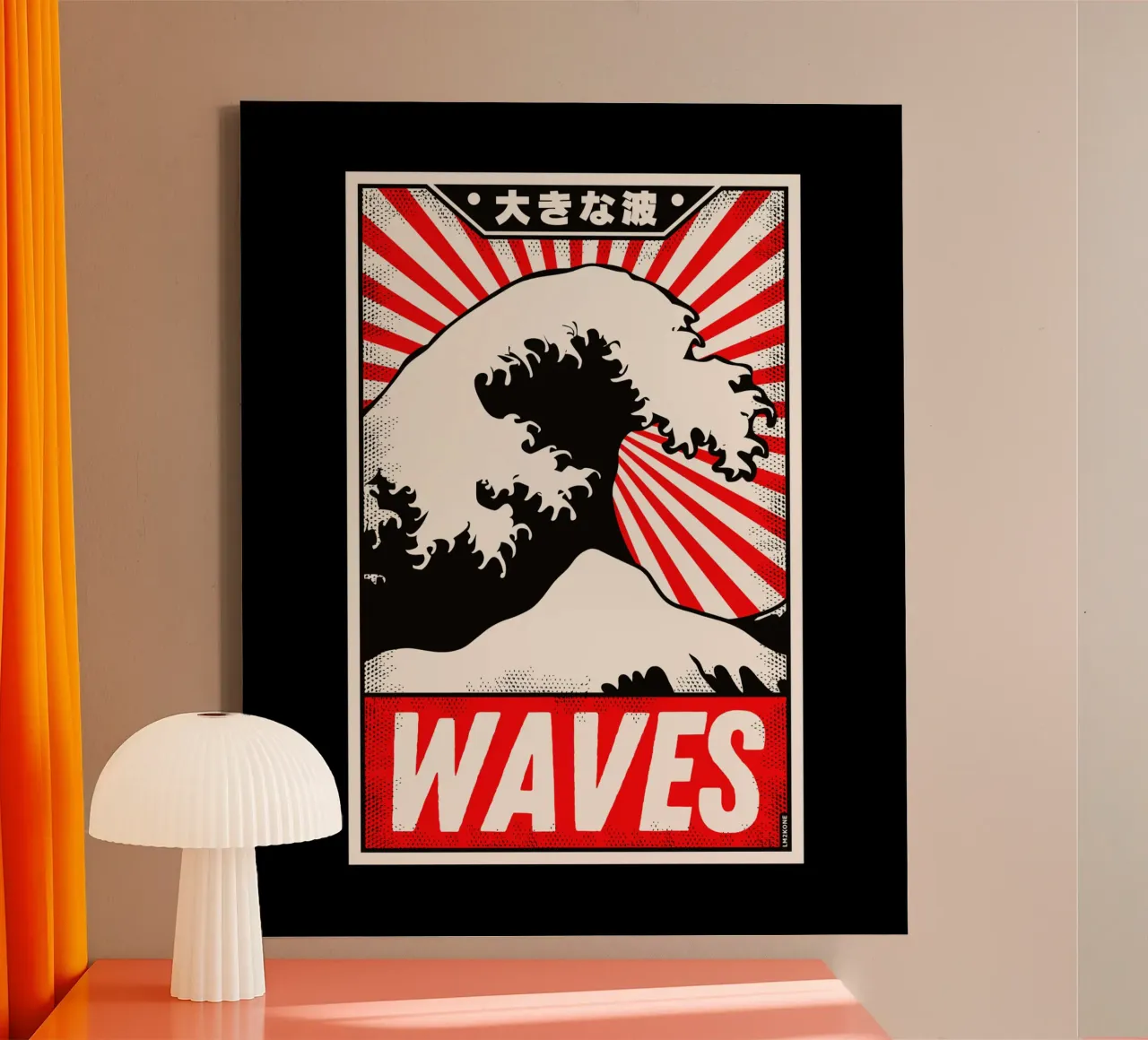 Poster d'epoca Retro Waves tela con Cornice a cassetta da LM2KONE