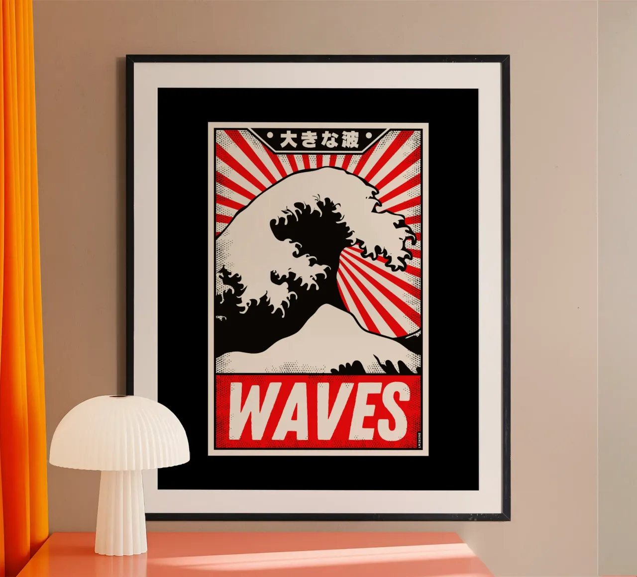 Poster d'epoca Retro Waves poster con telaio in alluminio da LM2KONE