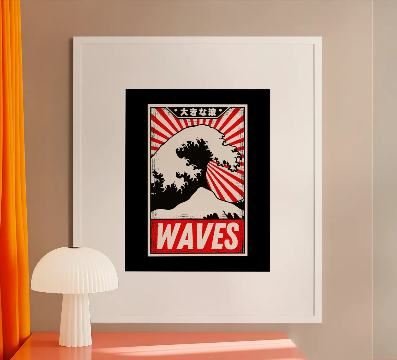 Poster d'epoca Retro Waves poster con telaio in alluminio da LM2KONE